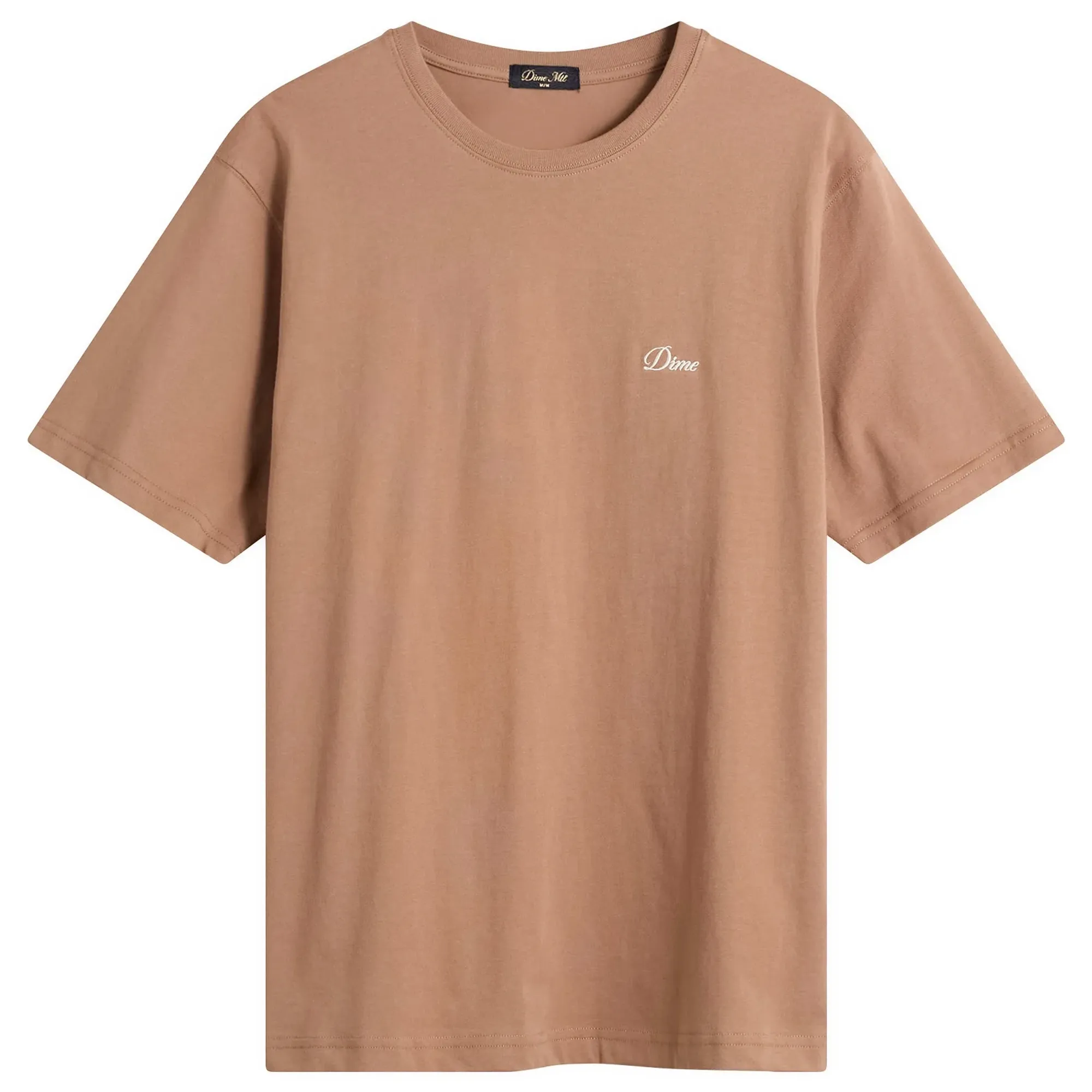 Dime Men's Cursive Small Logo T-Shirt Sepia