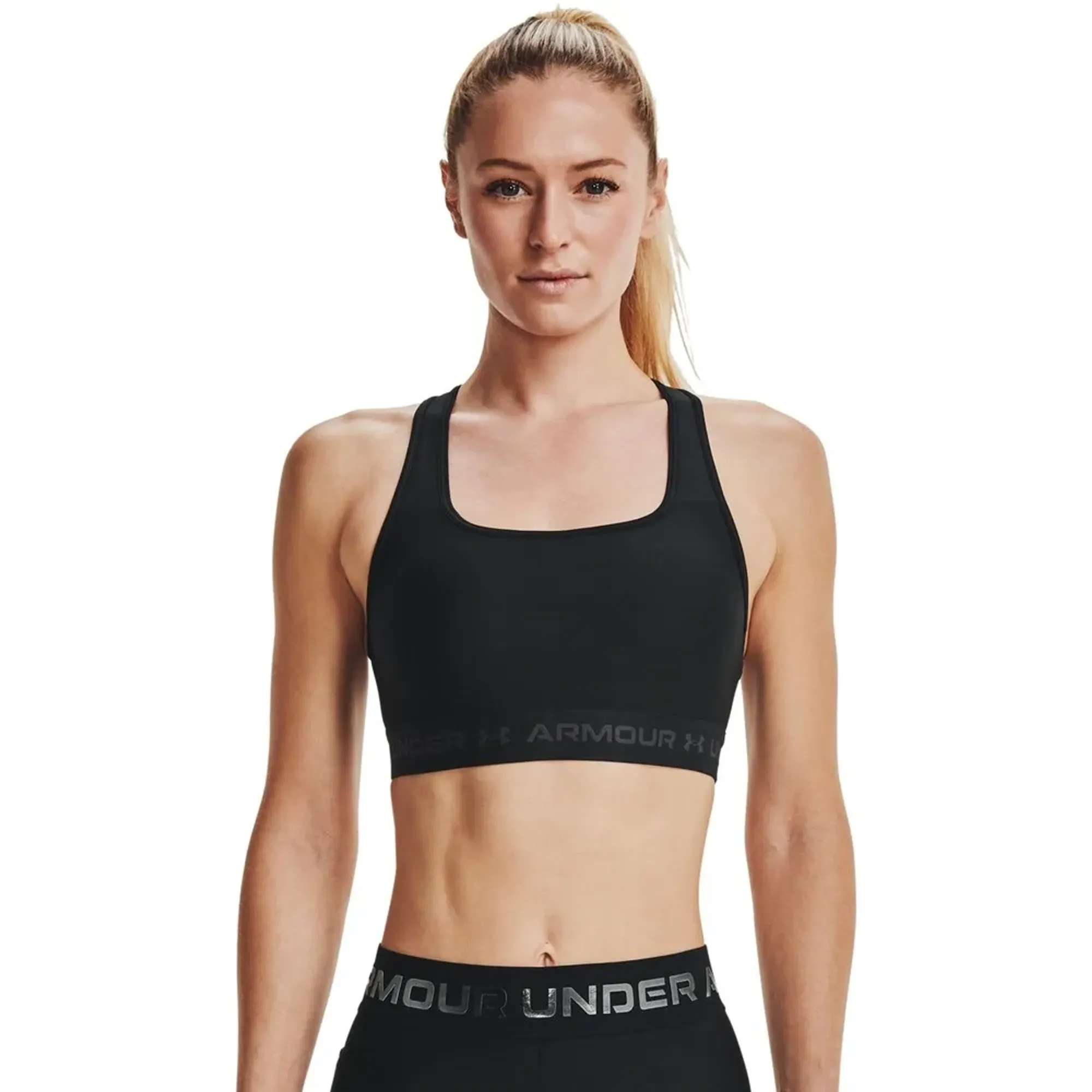 Under Armour Crossback Mid Women's Sports Bra Black / Black / Jet Gray L