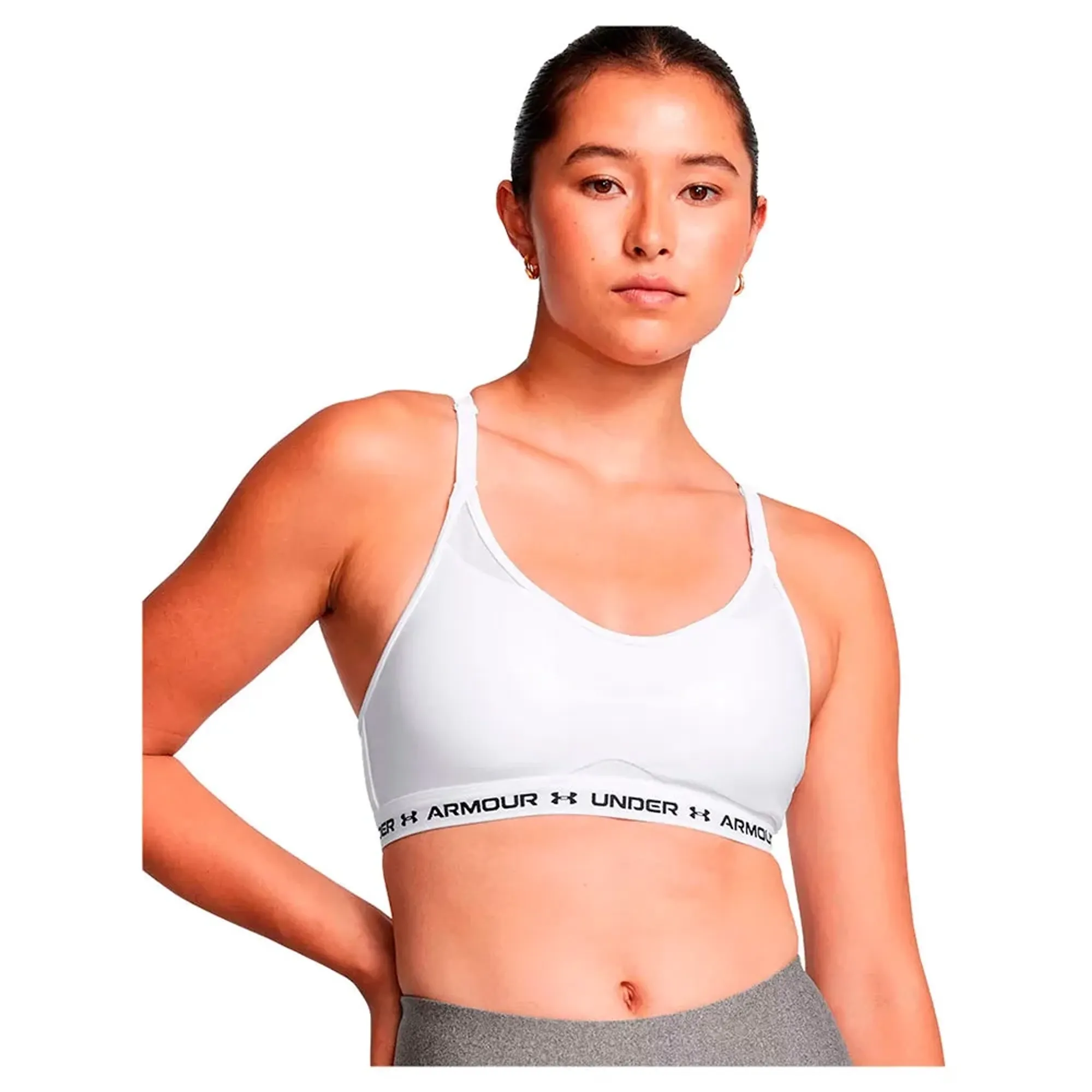 Under Armour  Crossback Low Women's Sports Bra White / Black L