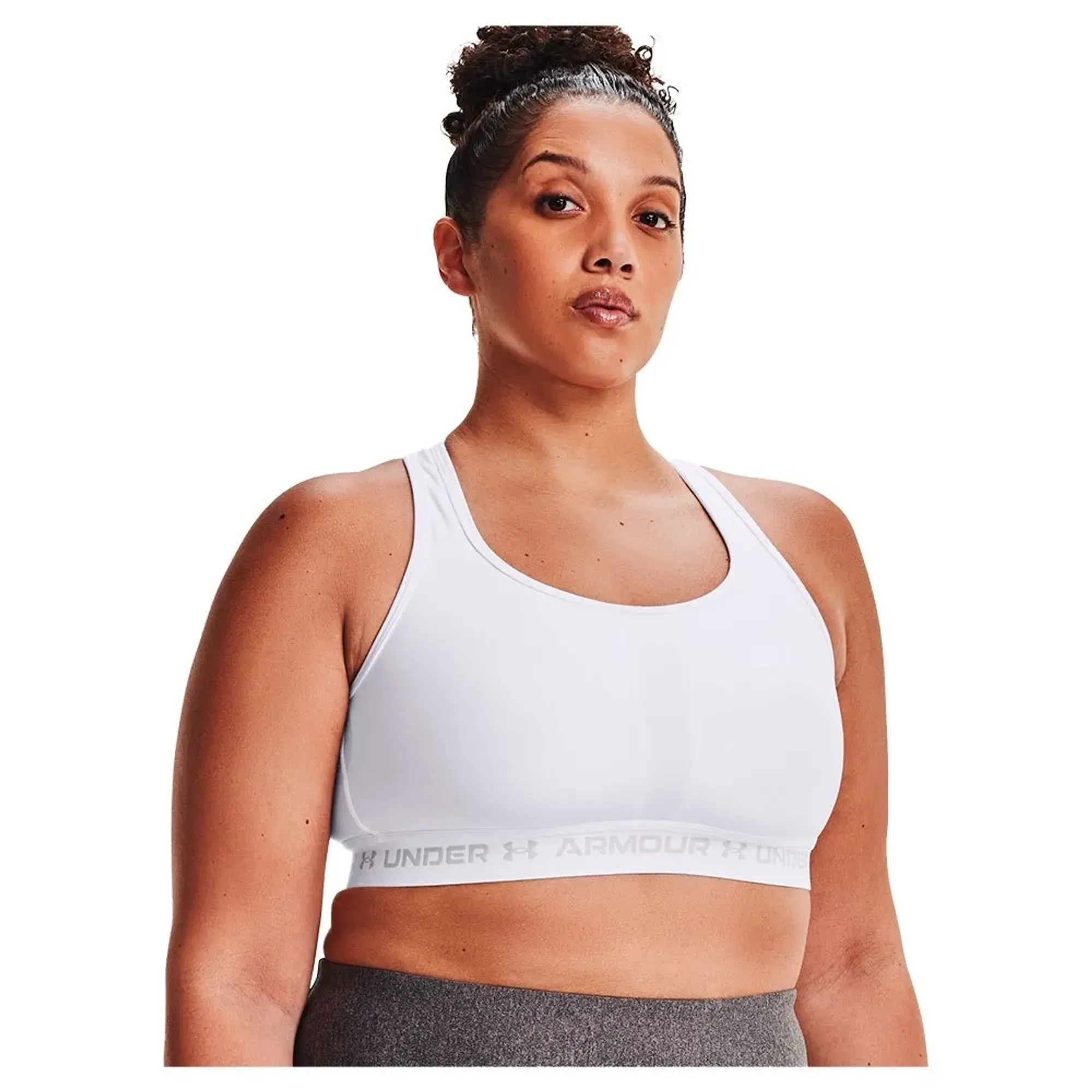 Crossback Mid Women's Sports Bra White / White / Halo Gray 1X
