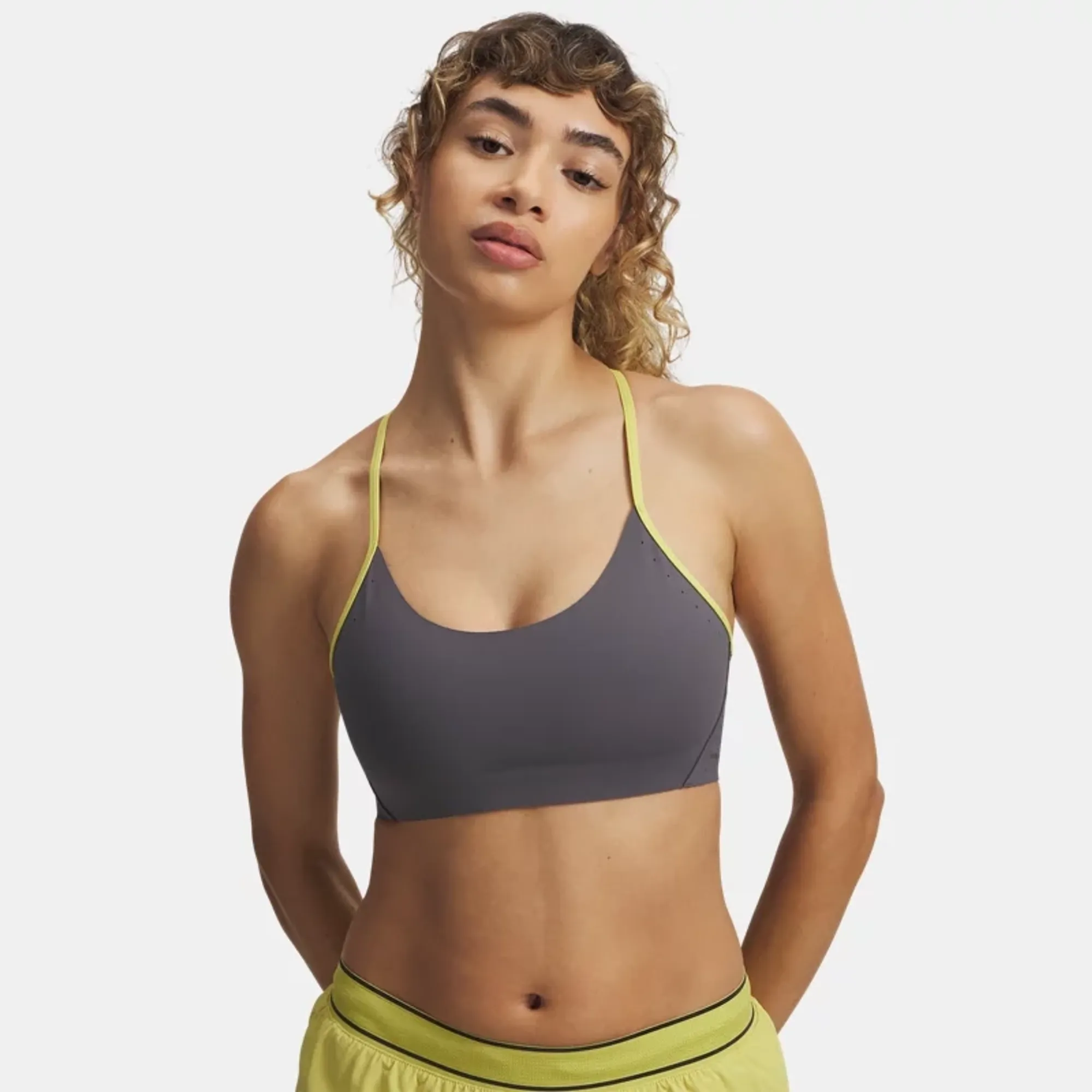 Under Armour Halo Bonded Women's Sports Bra Castlerock / Yellow Shade / Reflective L