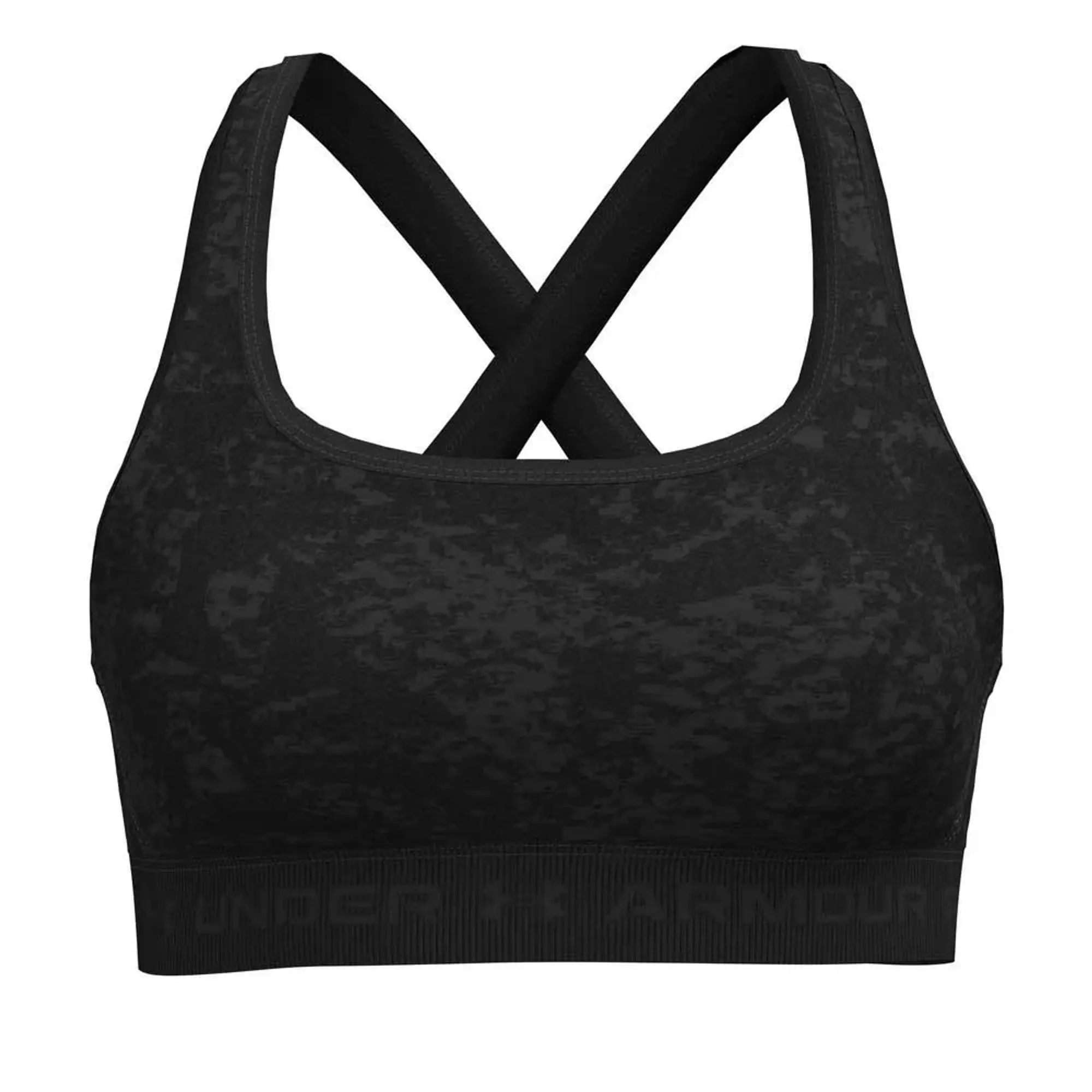 Crossback Mid Printed Women's Sports Bra Black / Anthracite L