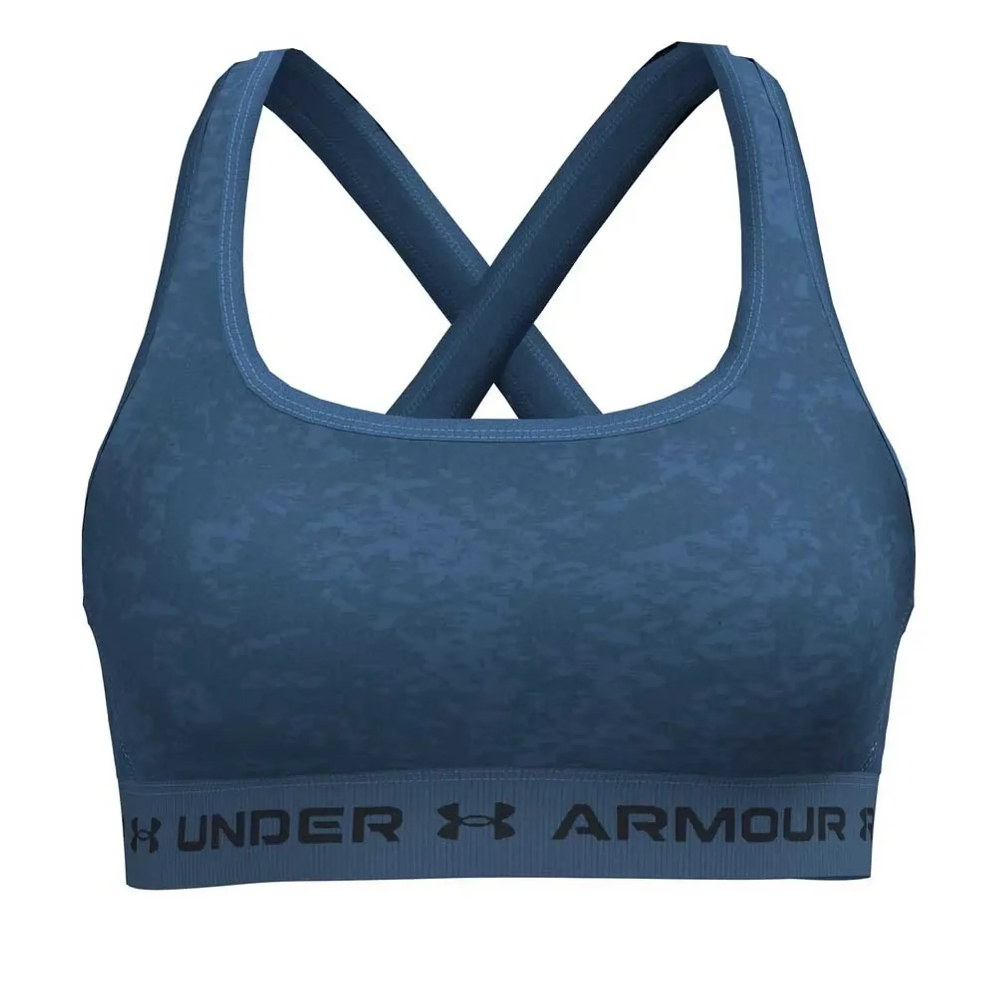 Crossback Mid Printed Women's Sports Bra Blue Atlantis / Washed Navy L