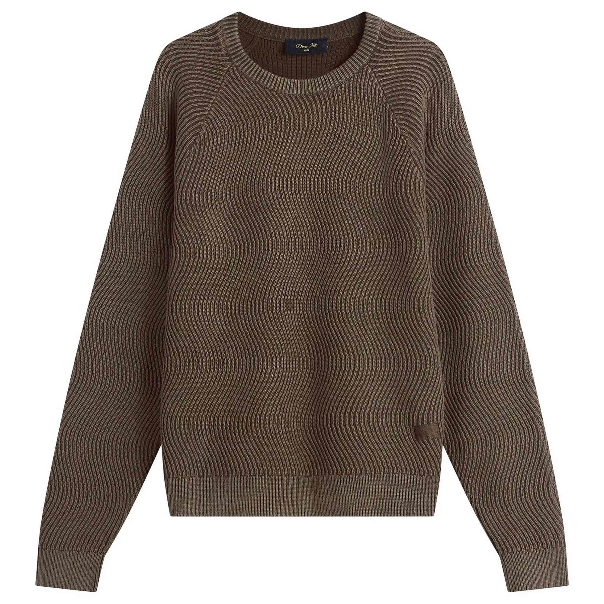 Dime Men's Wave Knit Sweater Brown