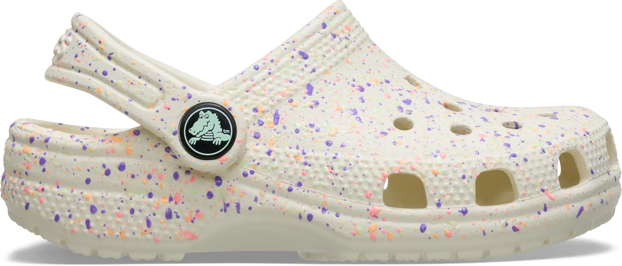 Crocs | Kids | Classic Glow Paint Splatter | Clogs | Summit White/Multi | C11