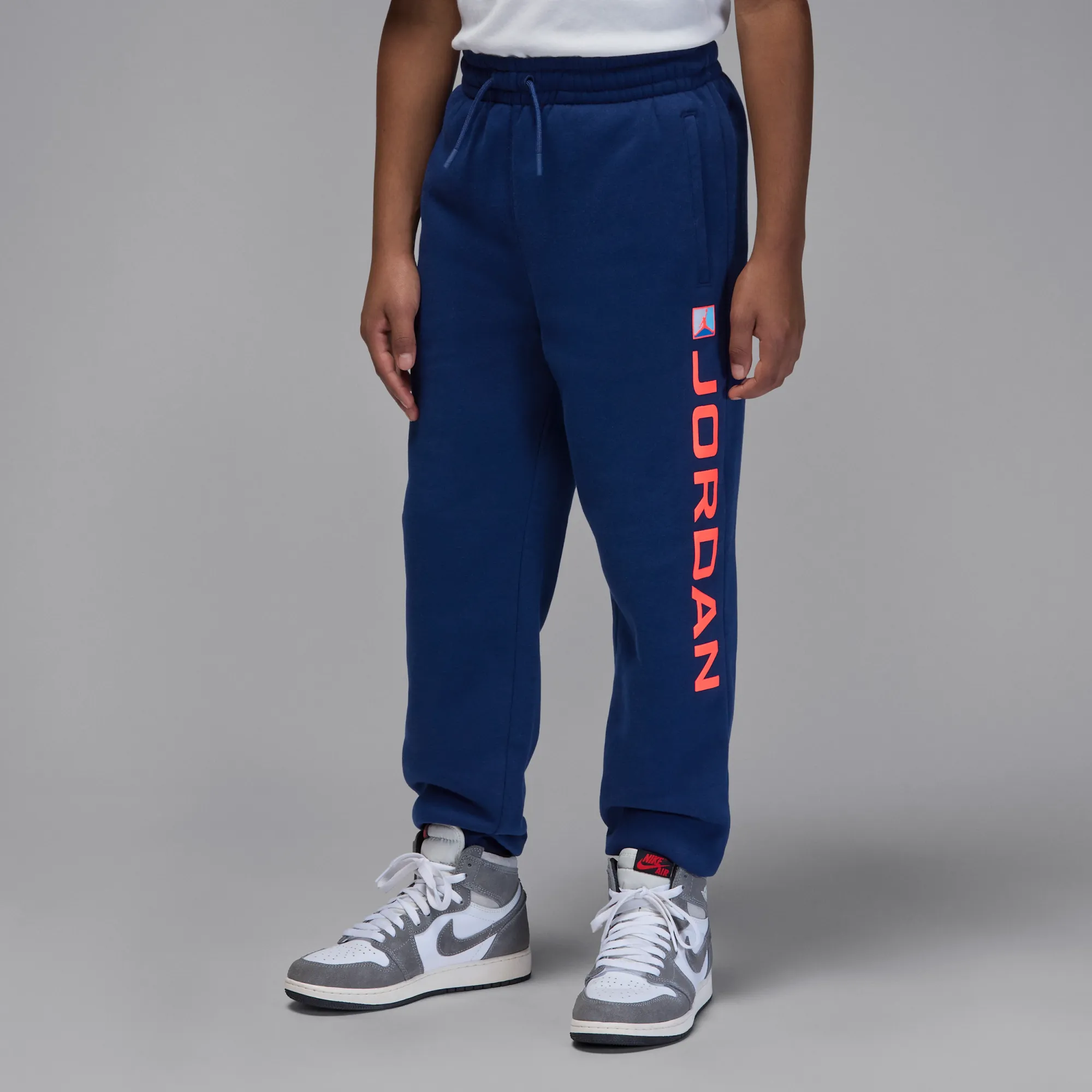 Nike Jordan Essentials Older Kids' Fleece Baseline Trousers - Blue - Cotton