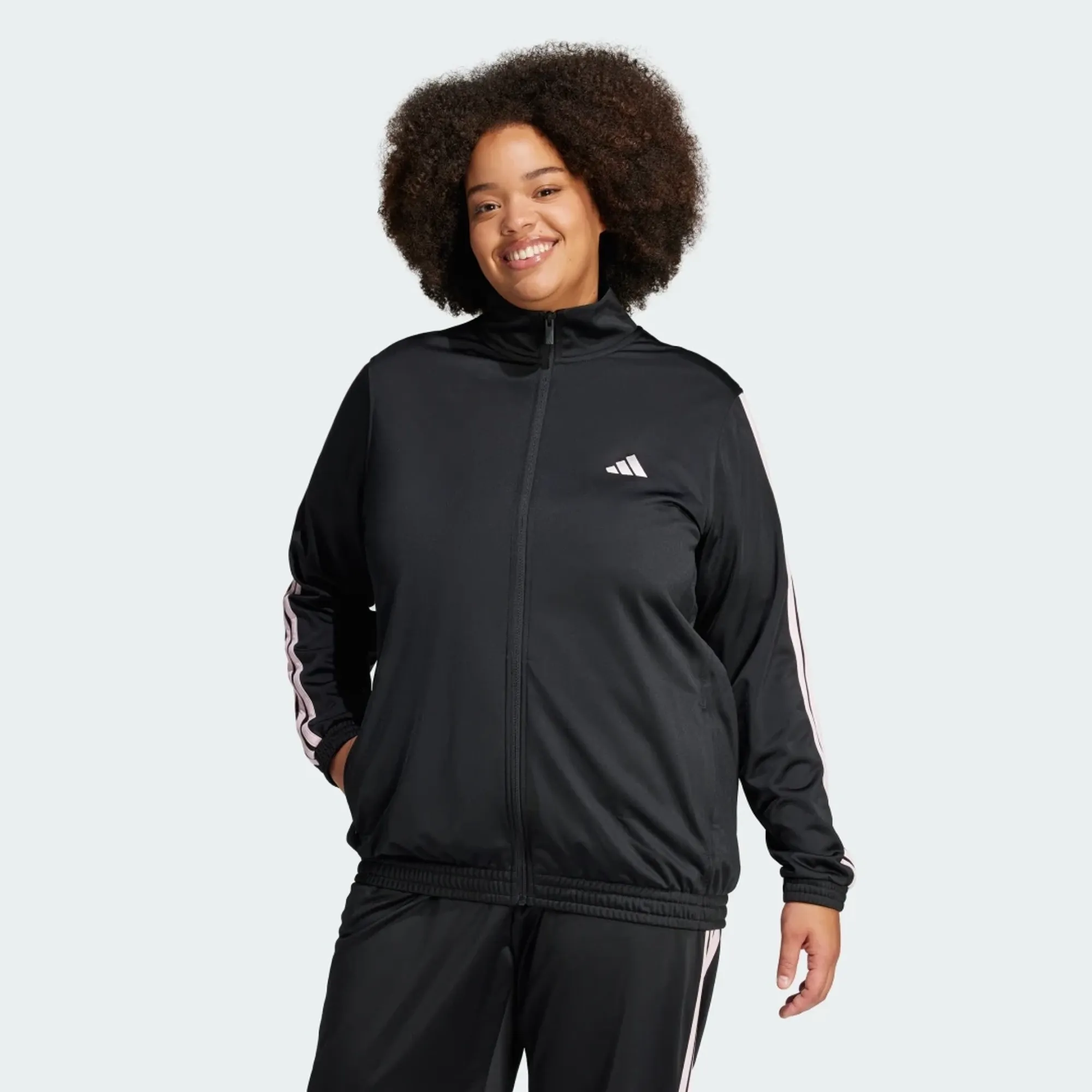 adidas Tricot 3-Stripes Track Jacket (Plus Size)