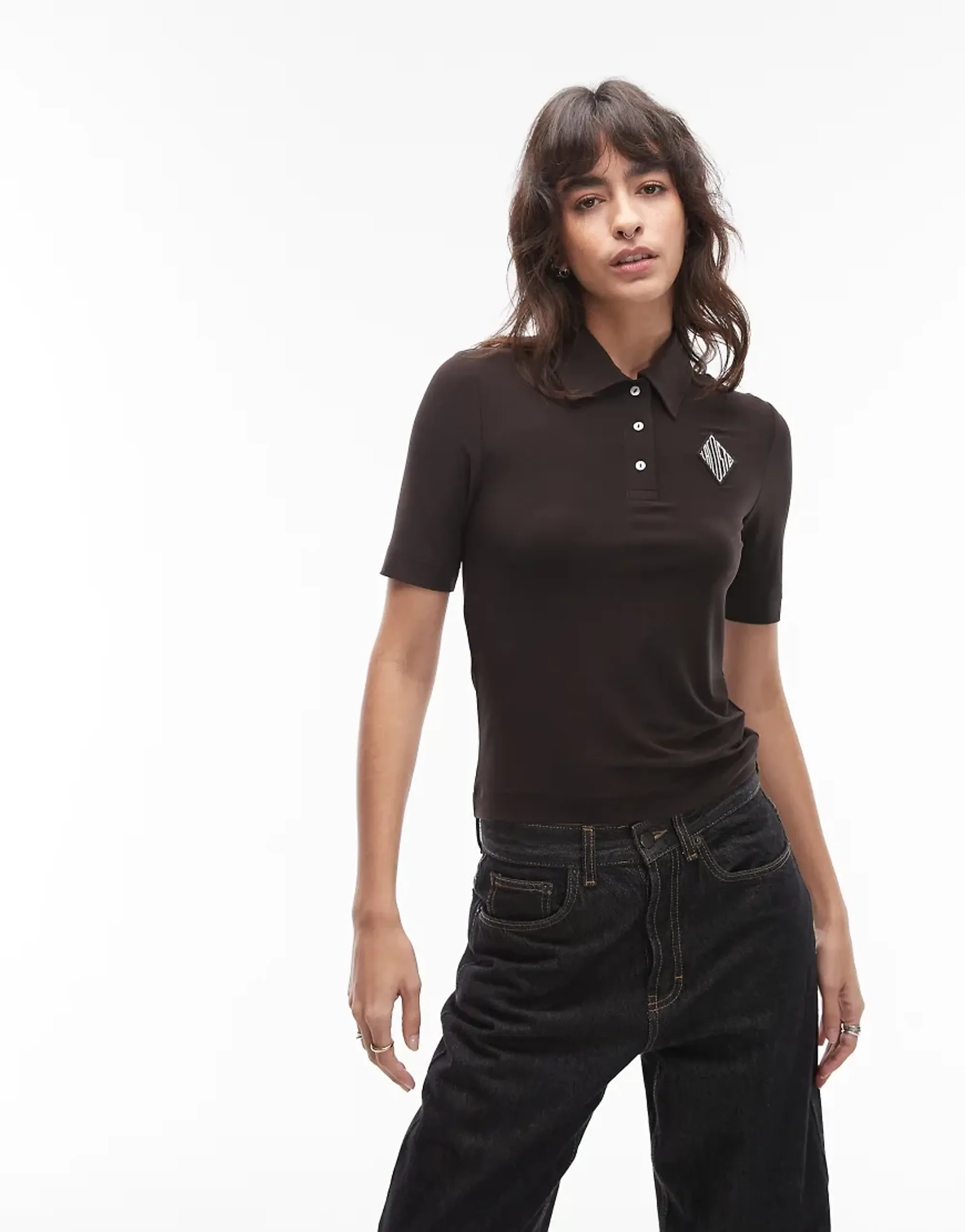 Lacoste Slim Fit Embroidered Polo Shirt - Brown