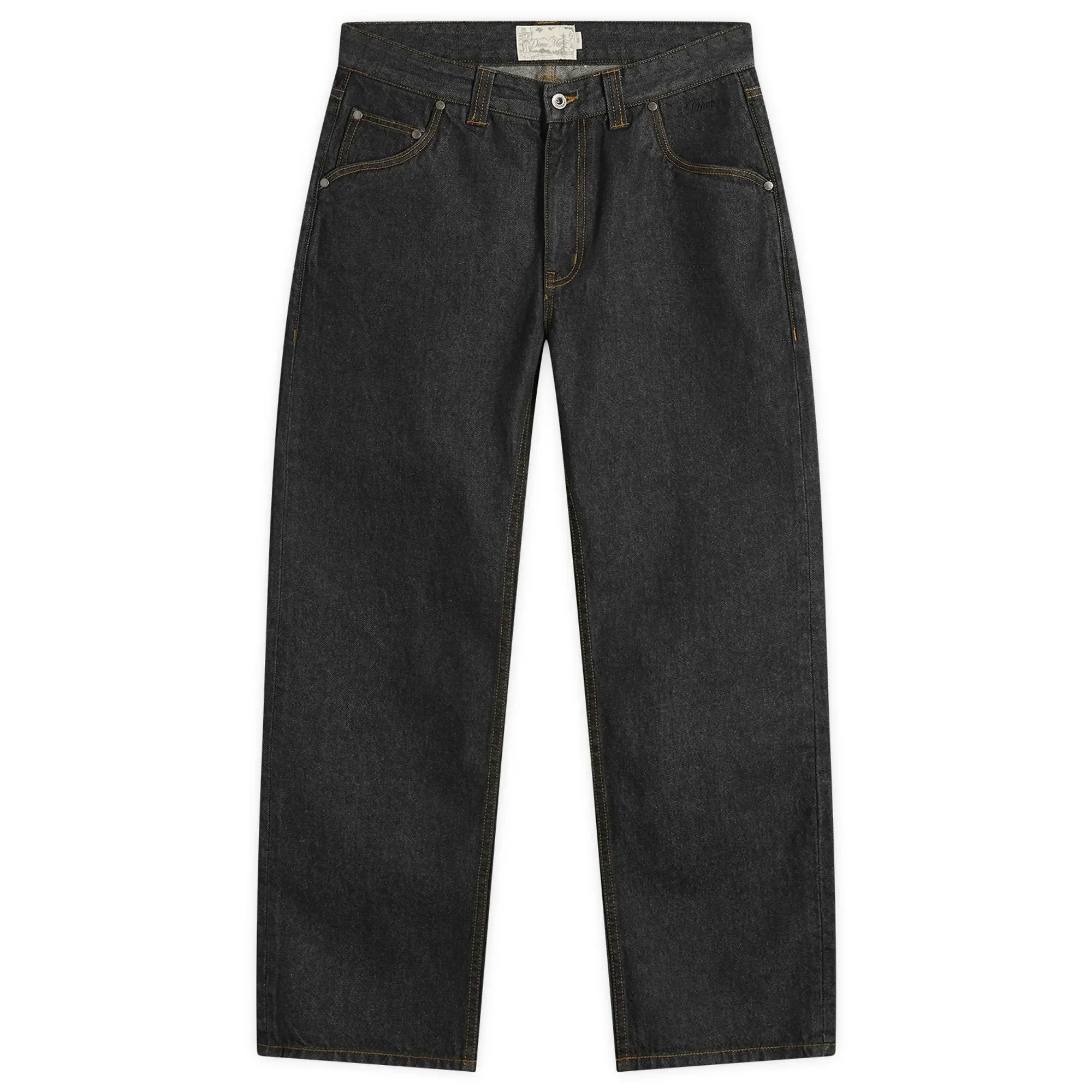 Dime Men's Straight Denim Pants Black Washed