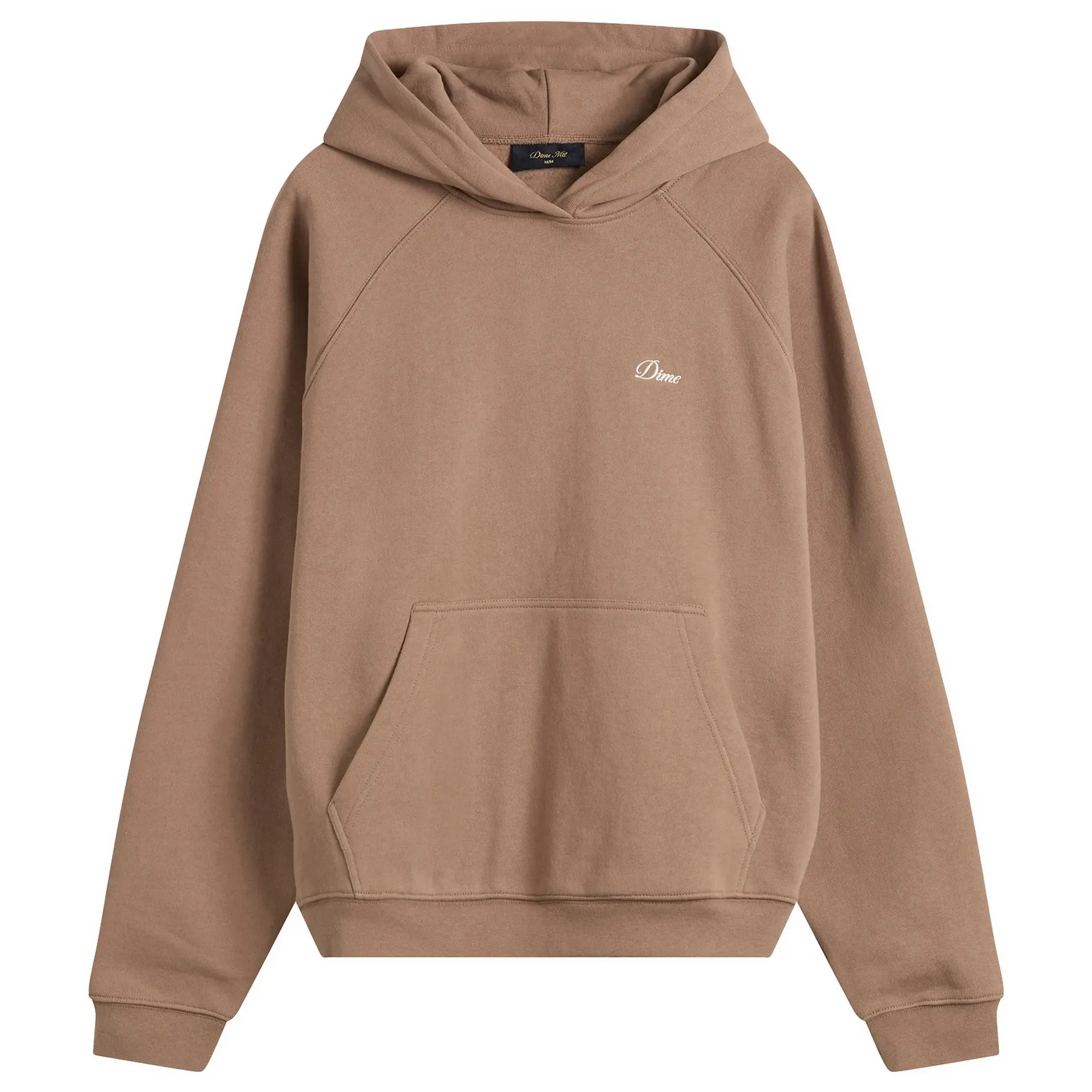 Dime Men's Cursive Small Logo Hoodie Sepia