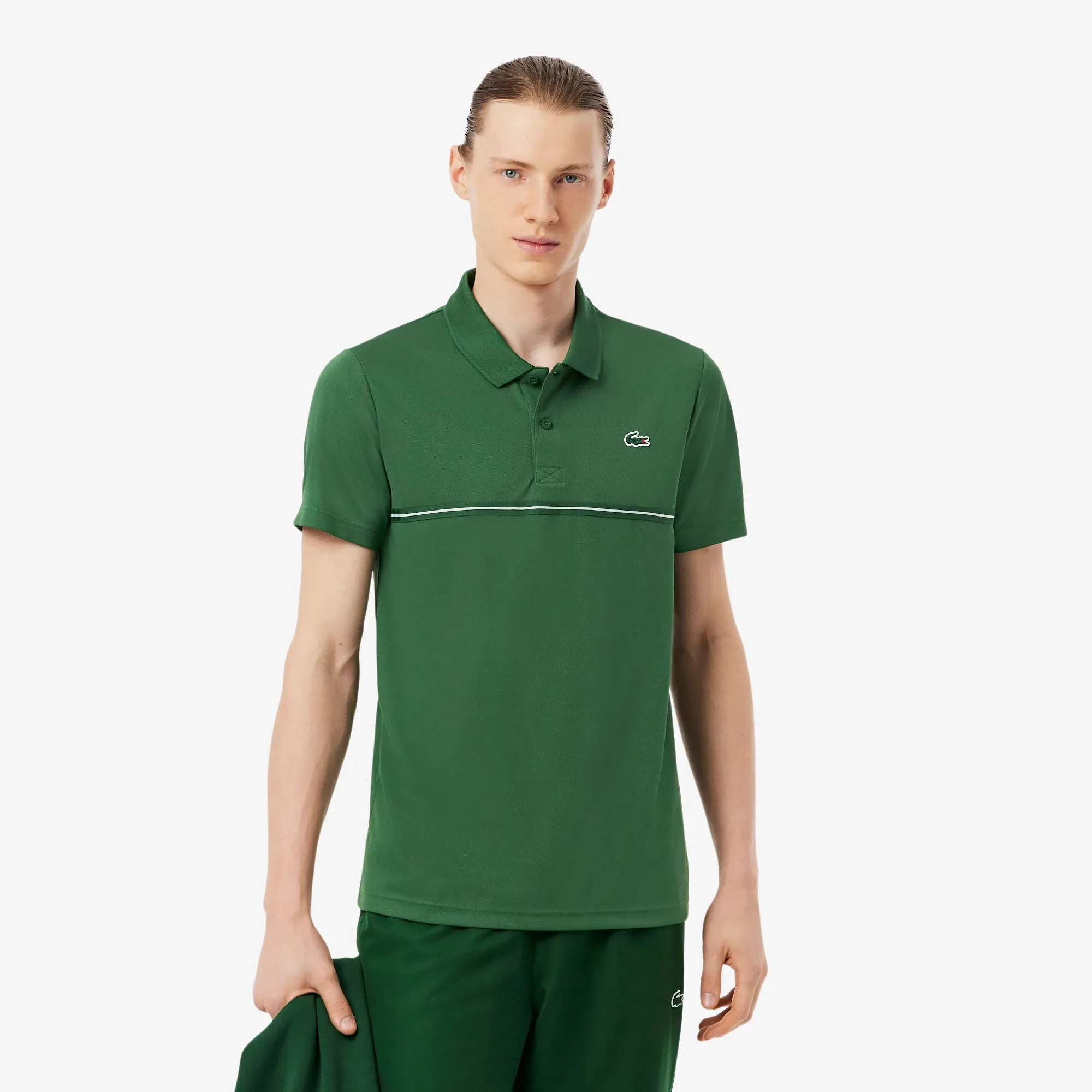 Lacoste Ultra Dry Print Sport Polo Shirt - Pine Green