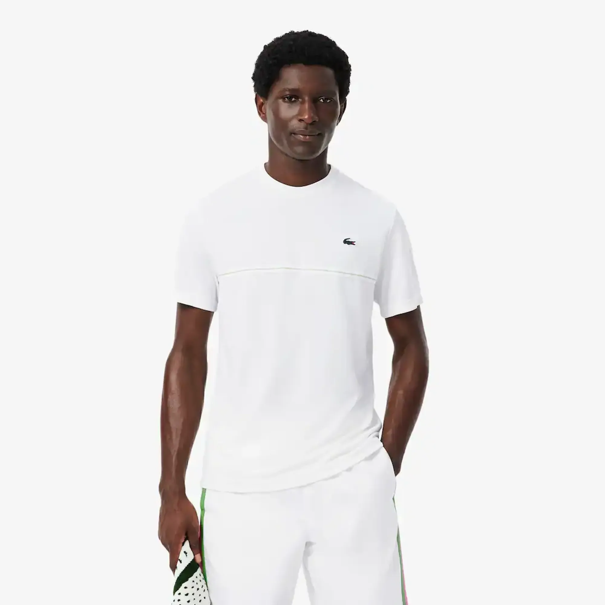 Lacoste Ultra Dry Crocodile Print Sport T-shirt - White