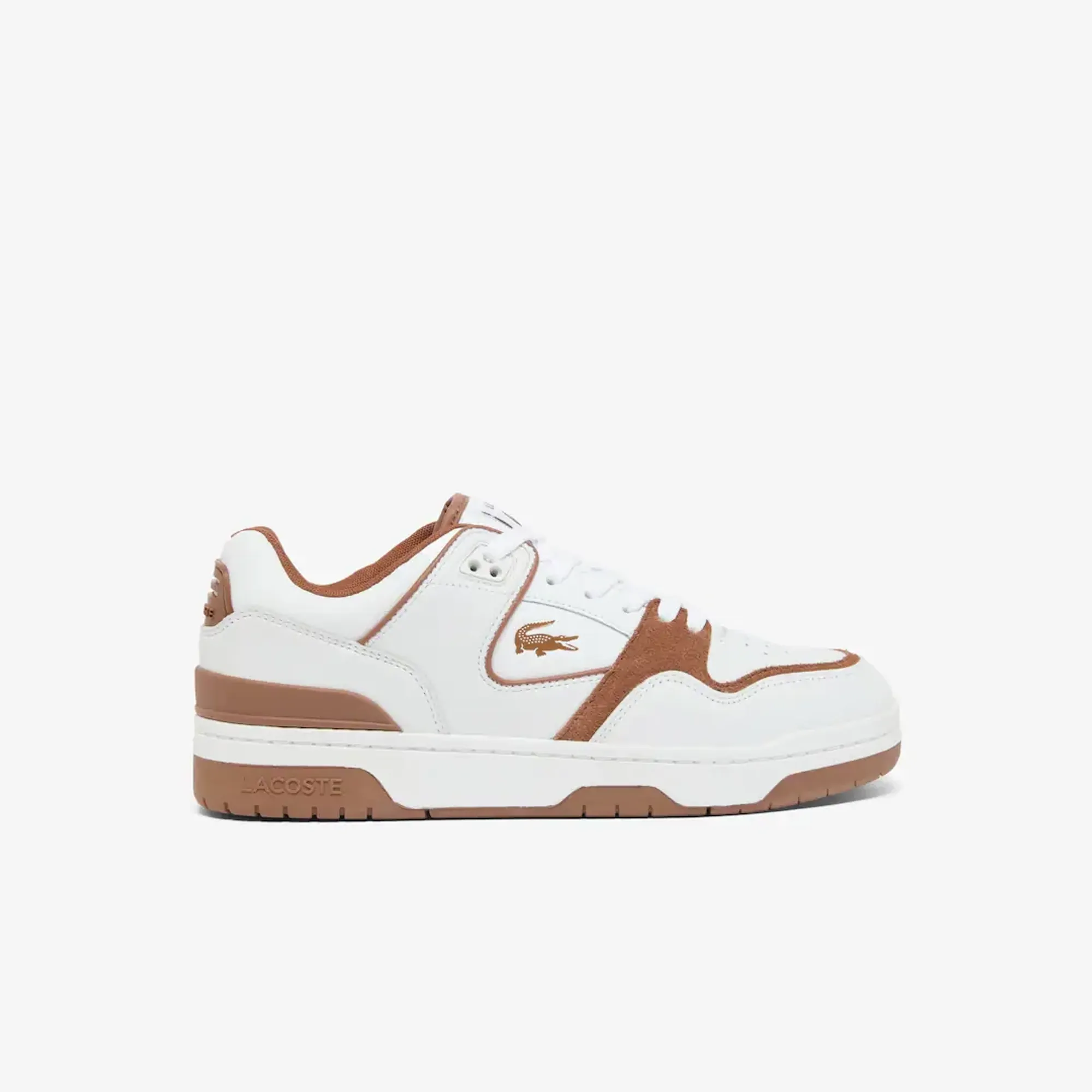 Lacoste Men's Courtcage Set Leather Sneakers - White & Brown