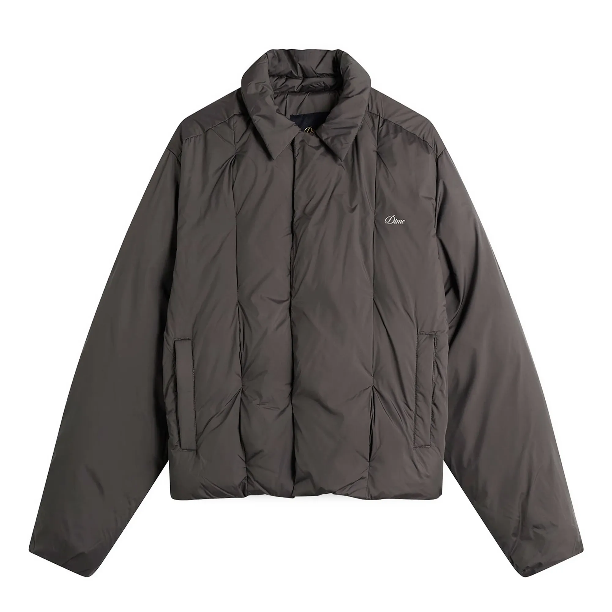 Dime Women's Pleated Puffer Jacket Charcoal