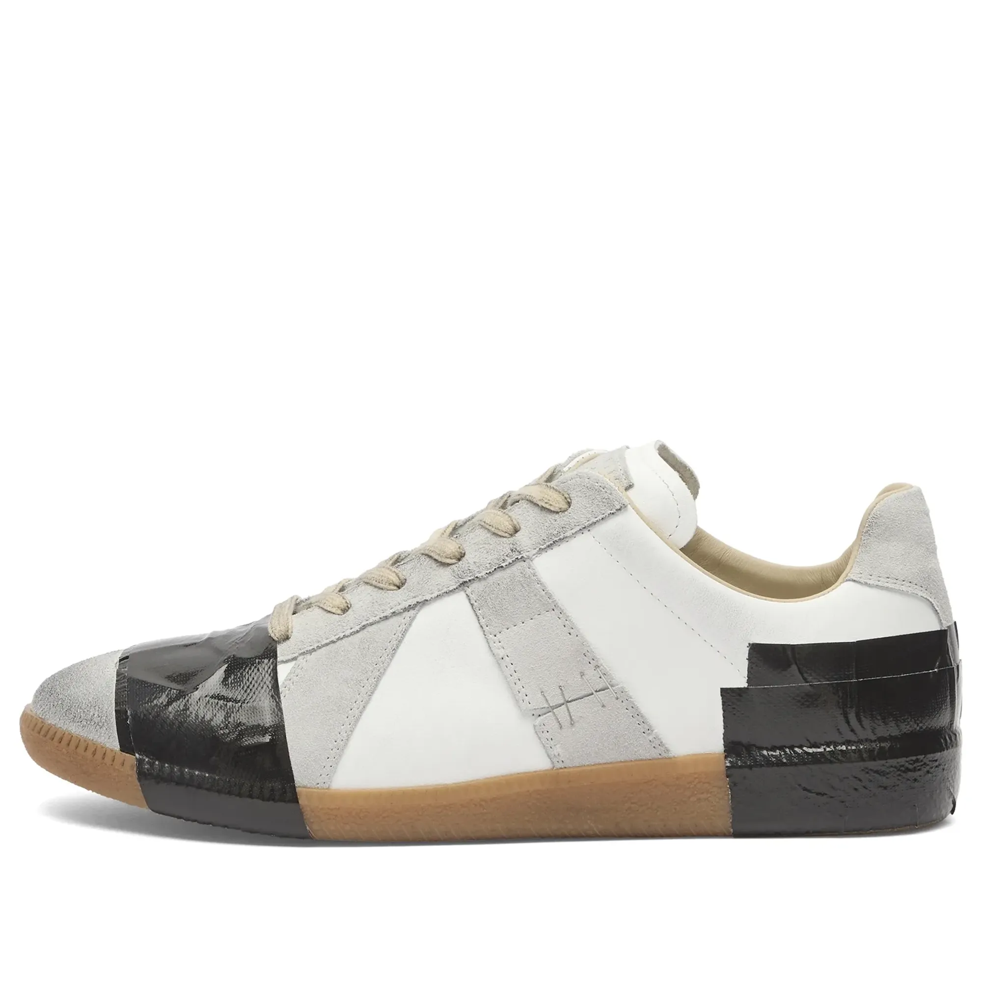 Maison Margiela Men's Repaired Replica Sneaker Off White/Black