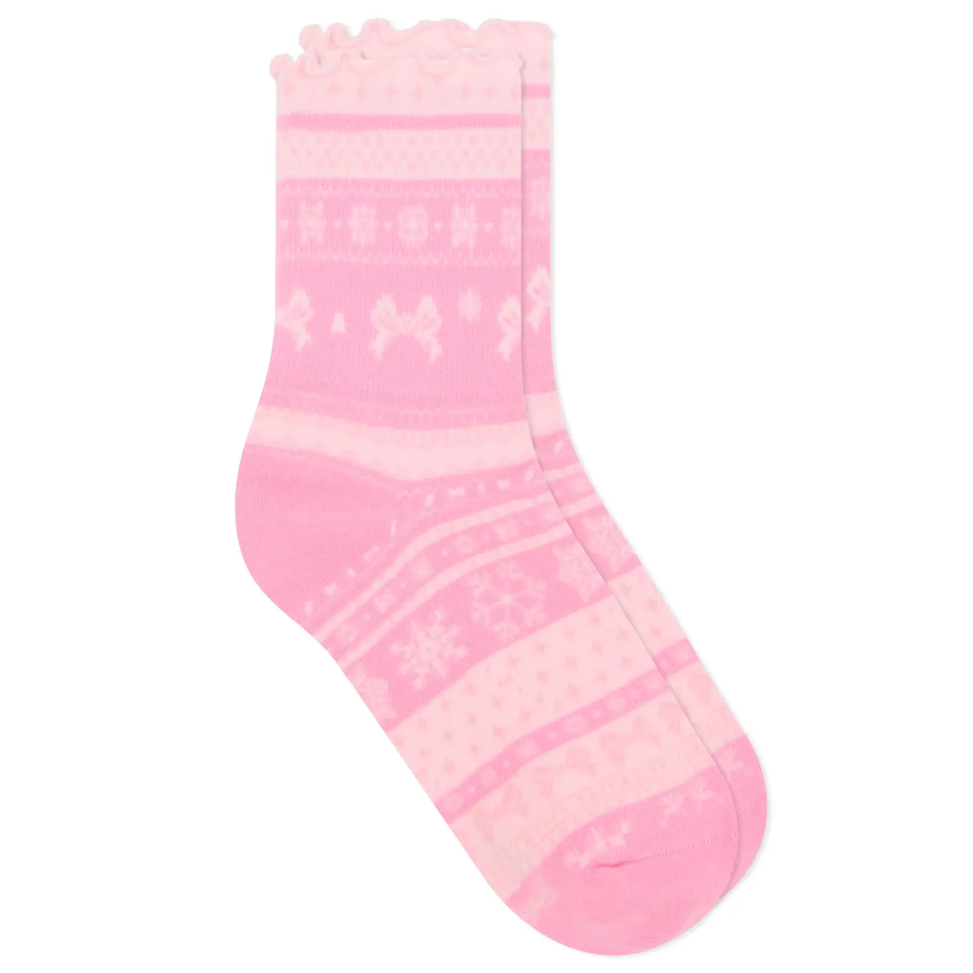 SKIMS Women's Plush Pointelle Socks Bubblegum Bow Fairisle