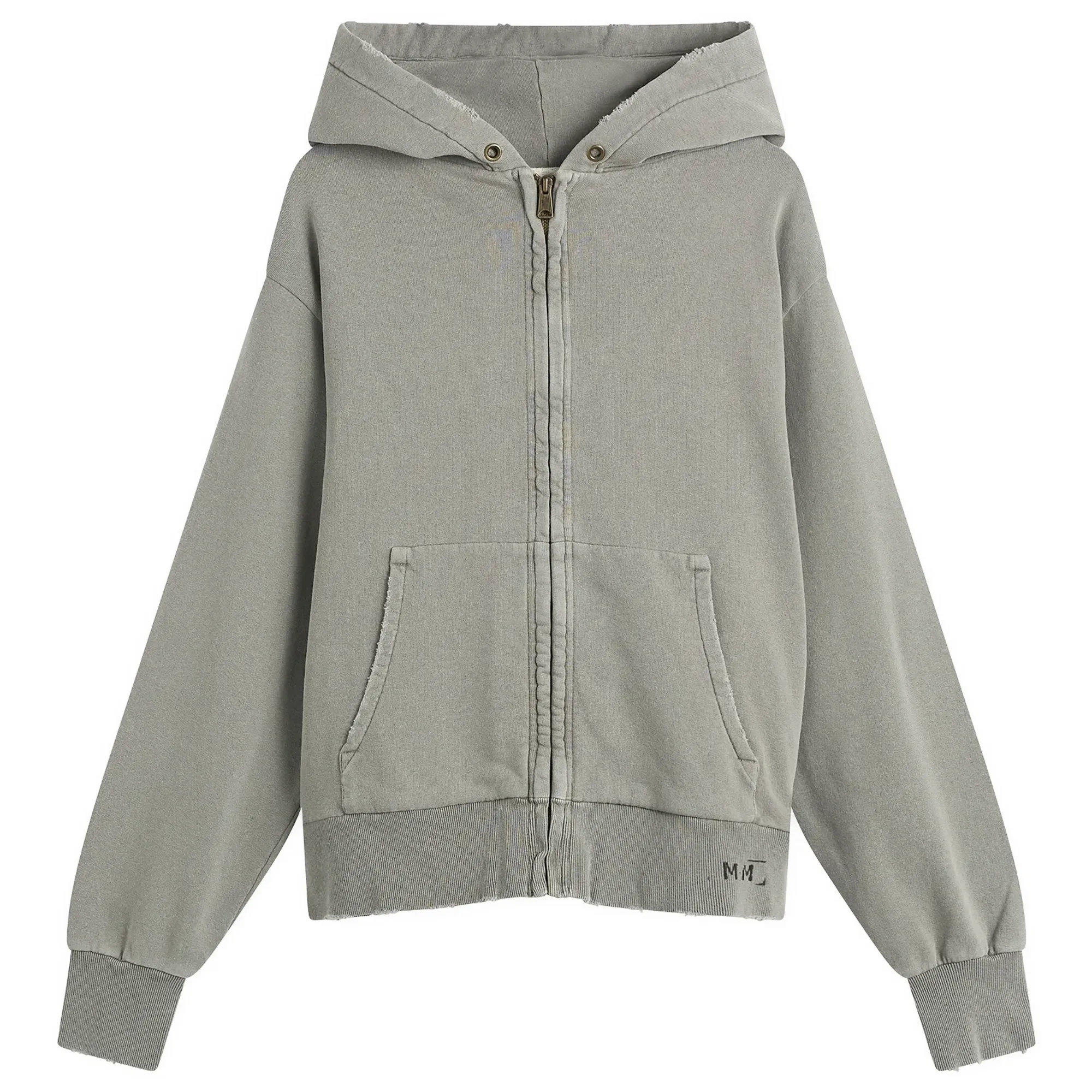 Maison Margiela Men's Vintage Wash Zip Hoodie Vintage Grey/Off White