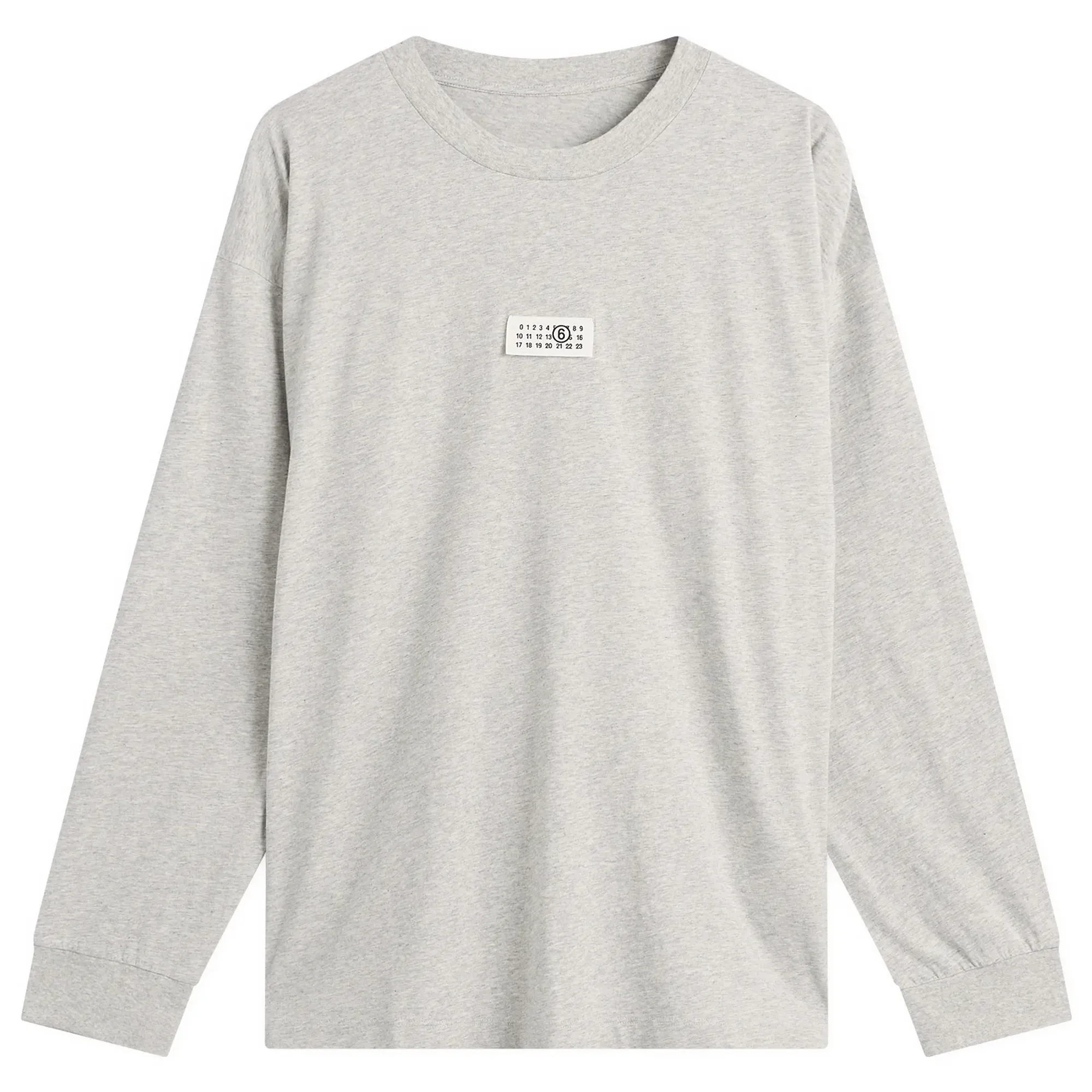 MM6 Maison Margiela Men's Long Sleeve Cotton T-Shirt Light Grey Melange
