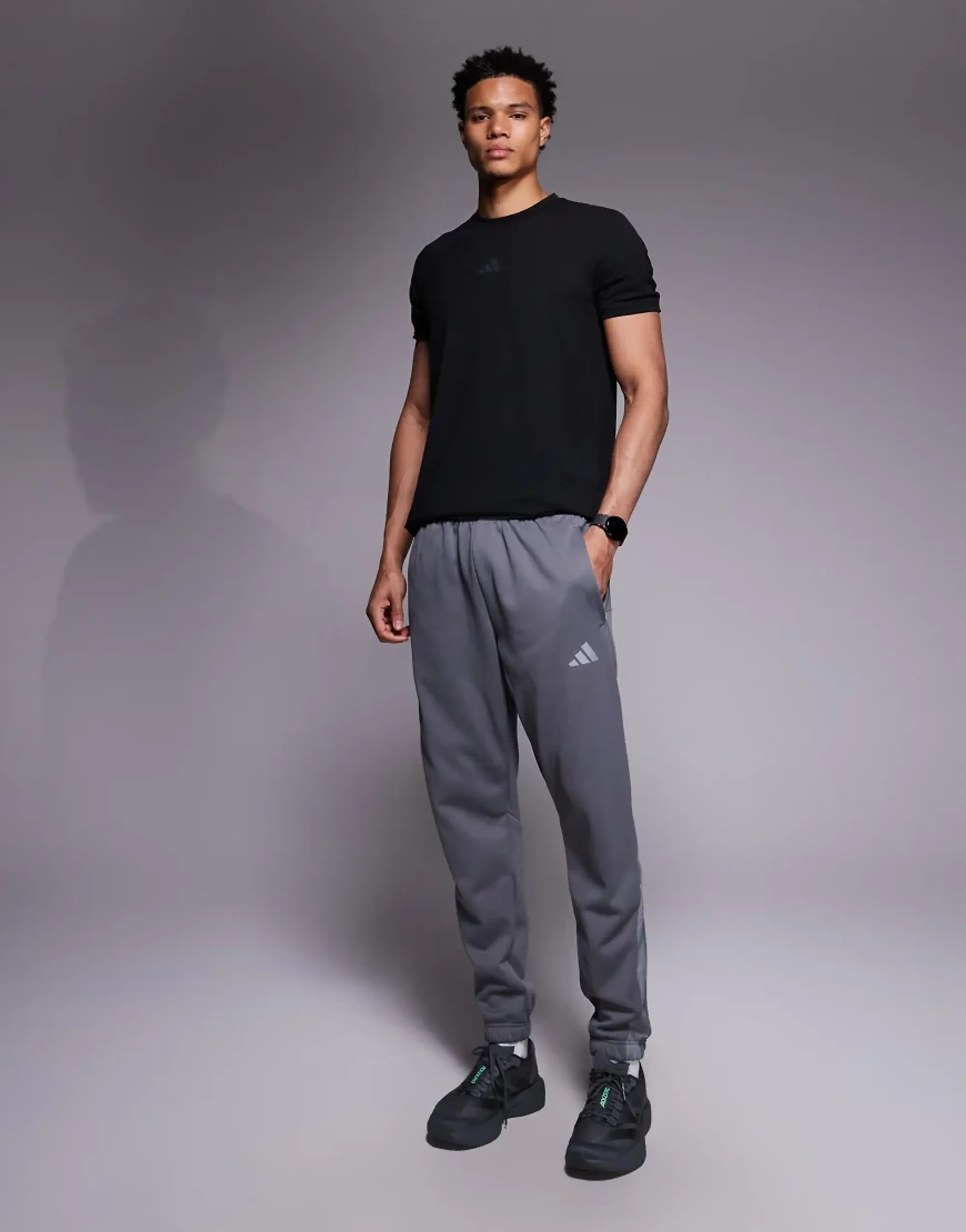 Adidas Training Climawarm Joggers In Grey