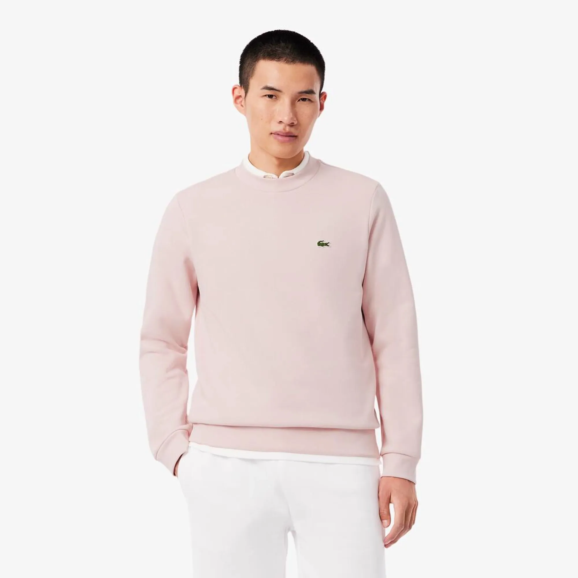 Lacoste Fleece Crew Neck Sweatshirt - Light Pink