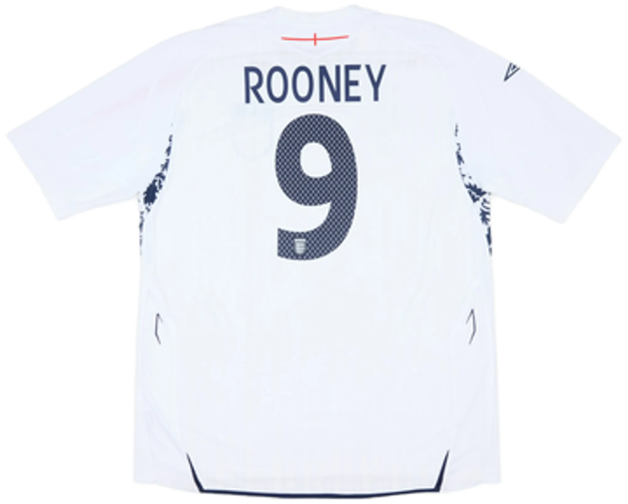 2007-09 England Home Shirt Rooney #9EXL