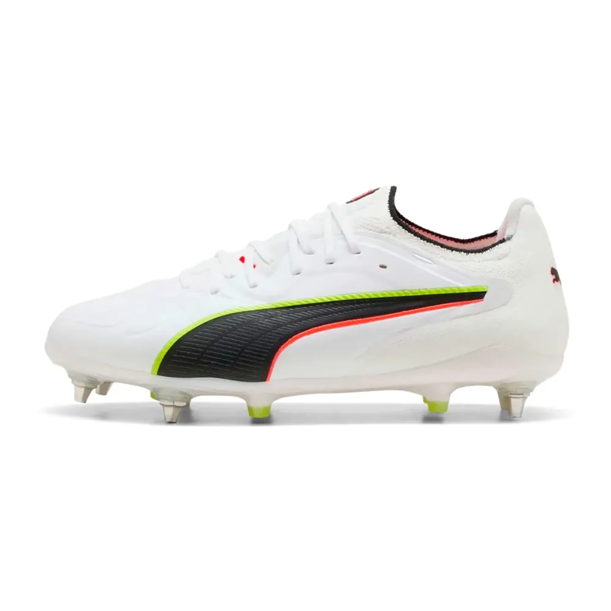 Puma King 20 Ultimate MxSG Puma White Glowing Red Yellow Alert