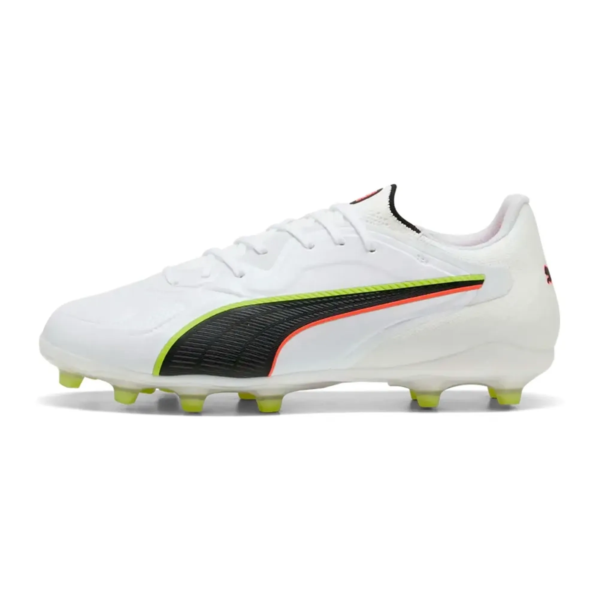 Puma King 20 Pro FG AG Puma White Glowing Red Yellow Alert
