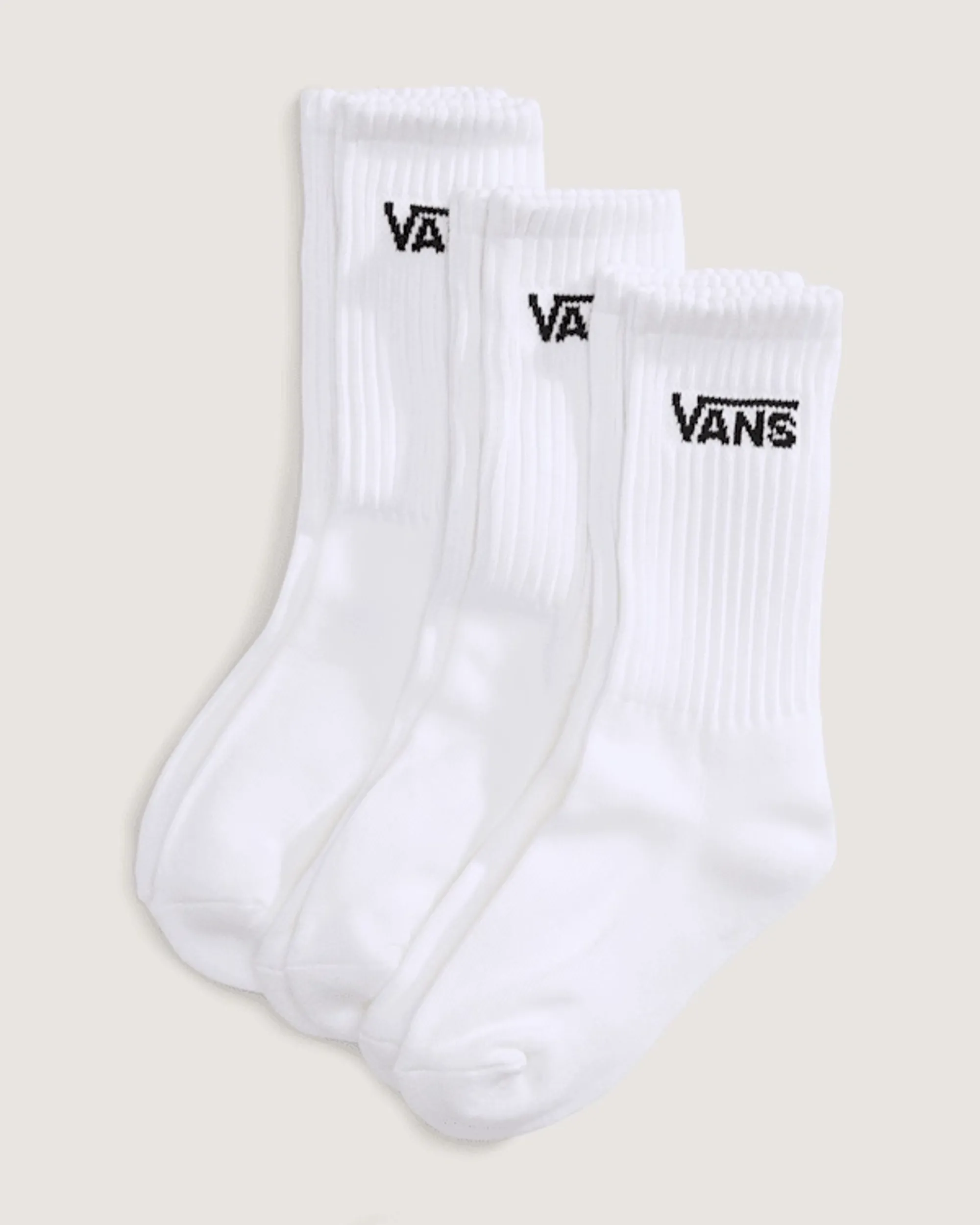 Vans - Kids Classic Crew Socks (3 Pairs), White