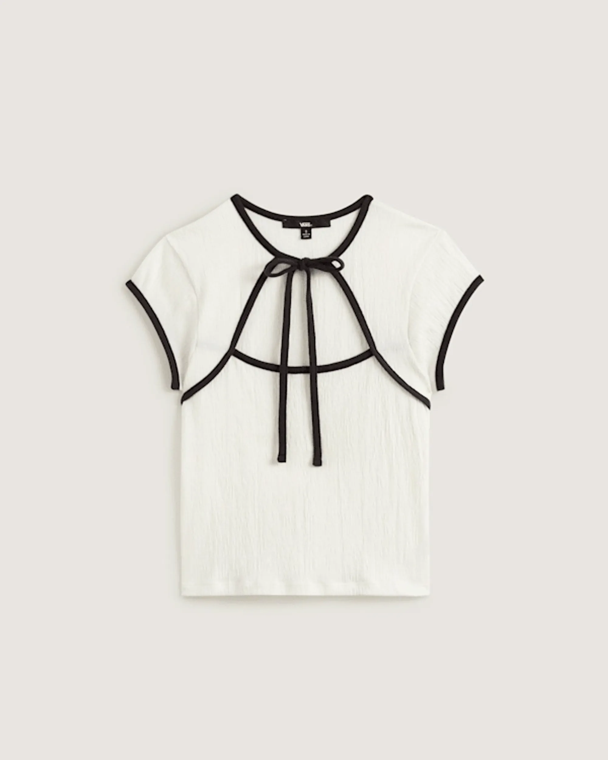 Vans - Kari Tie Neck Shirt, Woman, White