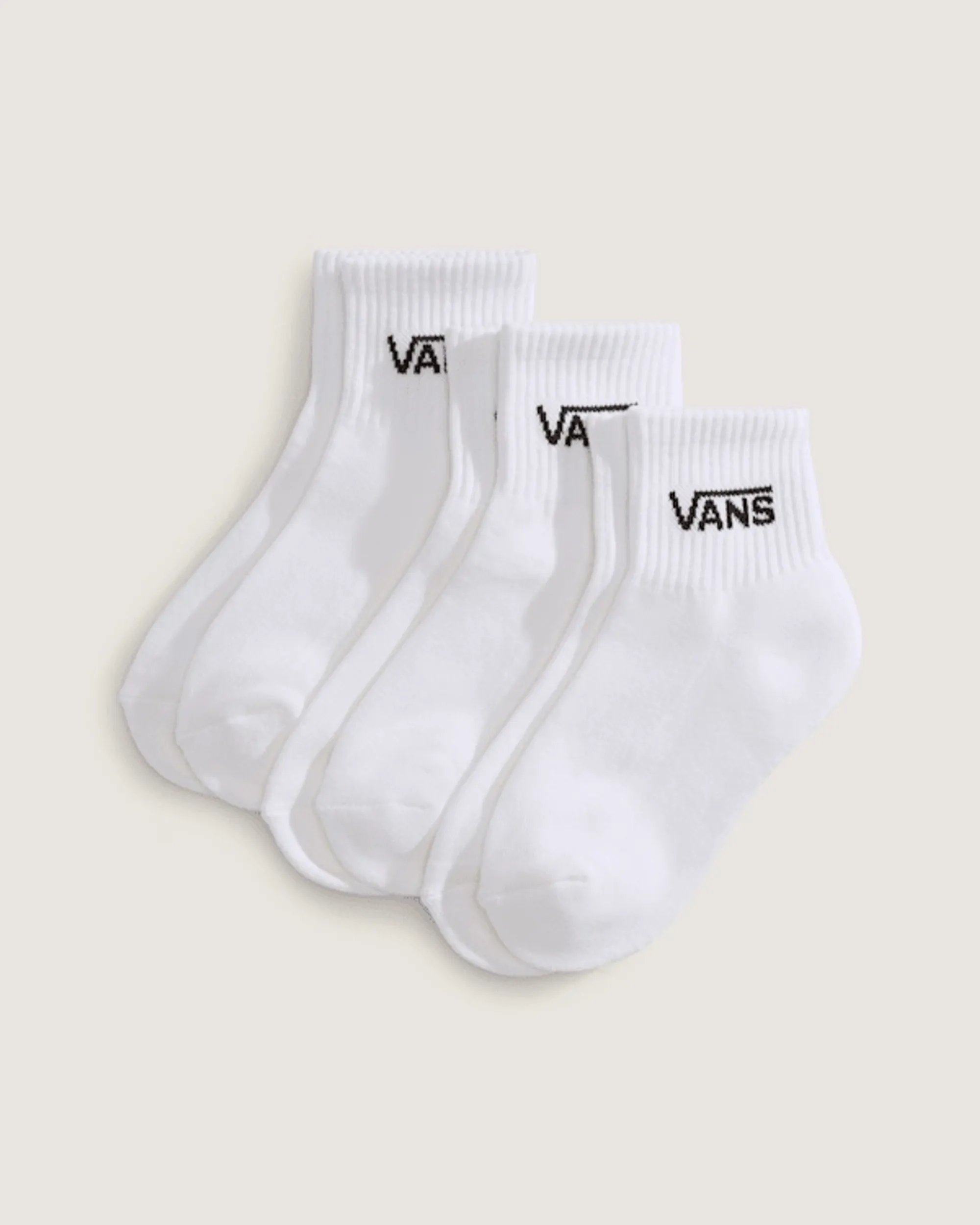 Vans - Kids Classic Half Crew Socks (3 Pairs), White