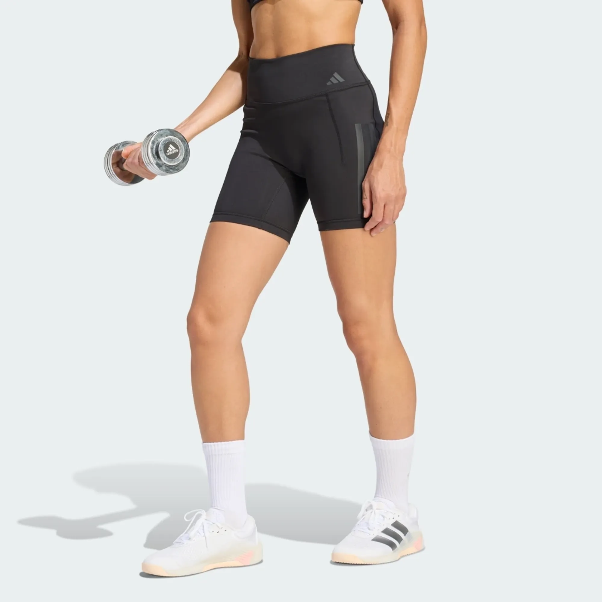 adidas Optime Workout 3-Stripes Short Leggings