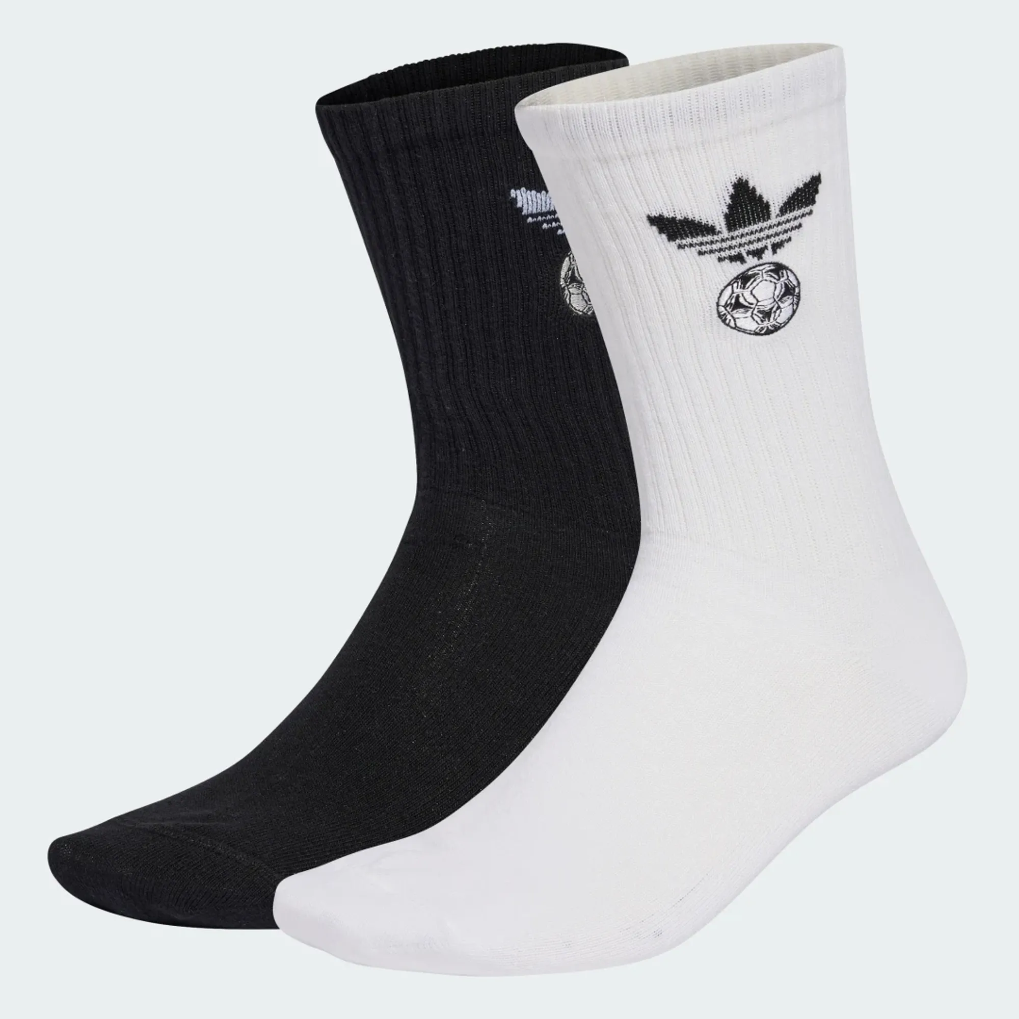 adidas FOOTBALL EMBROIDERED CREW SOCKS 2 PAIRS