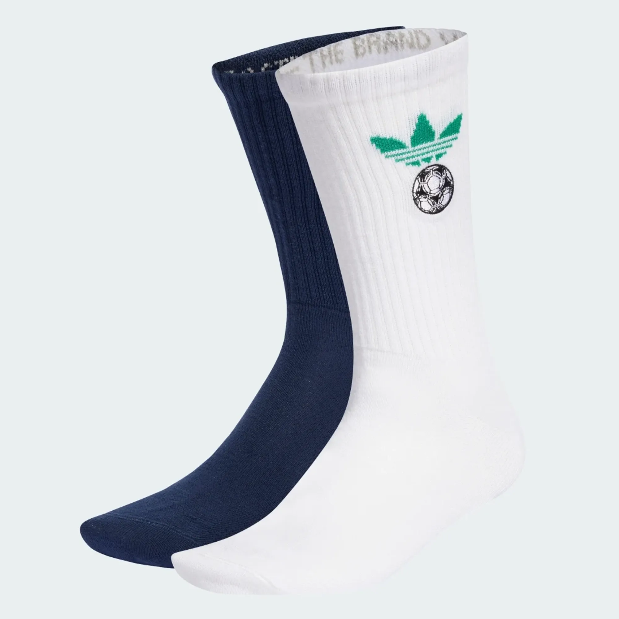 adidas FOOTBALL EMBROIDERED CREW SOCKS 2 PAIRS