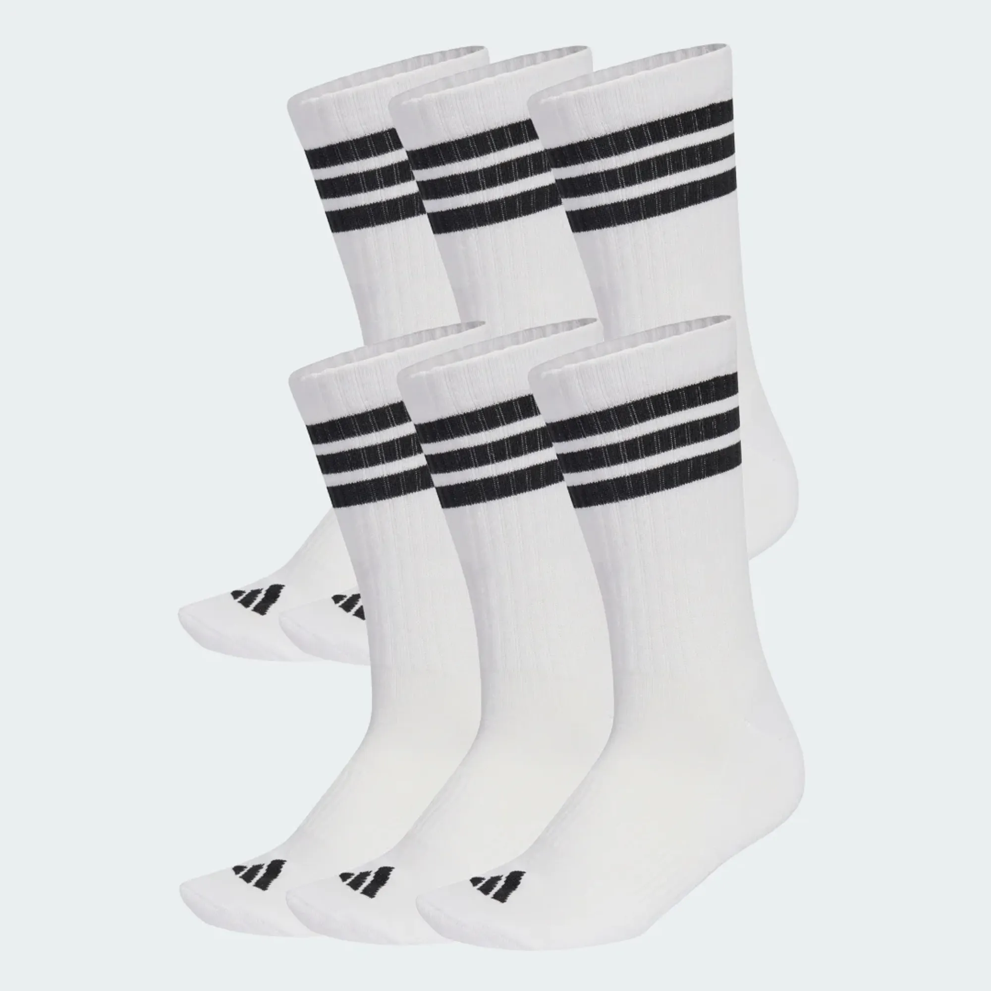 adidas 3-Stripes Essentials Cushioned Crew Socks 6 Pair Pack