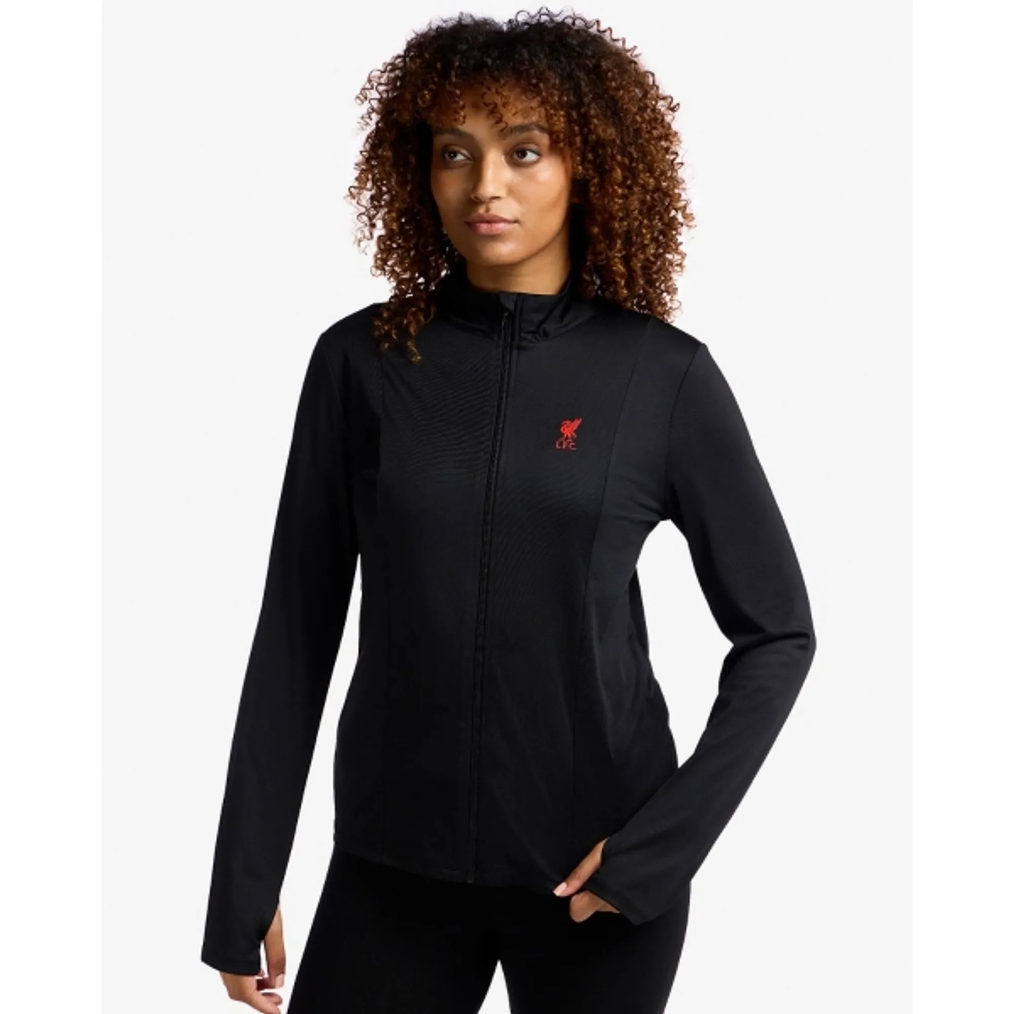 LFC Womens Poly Zip Through Poly Top Black