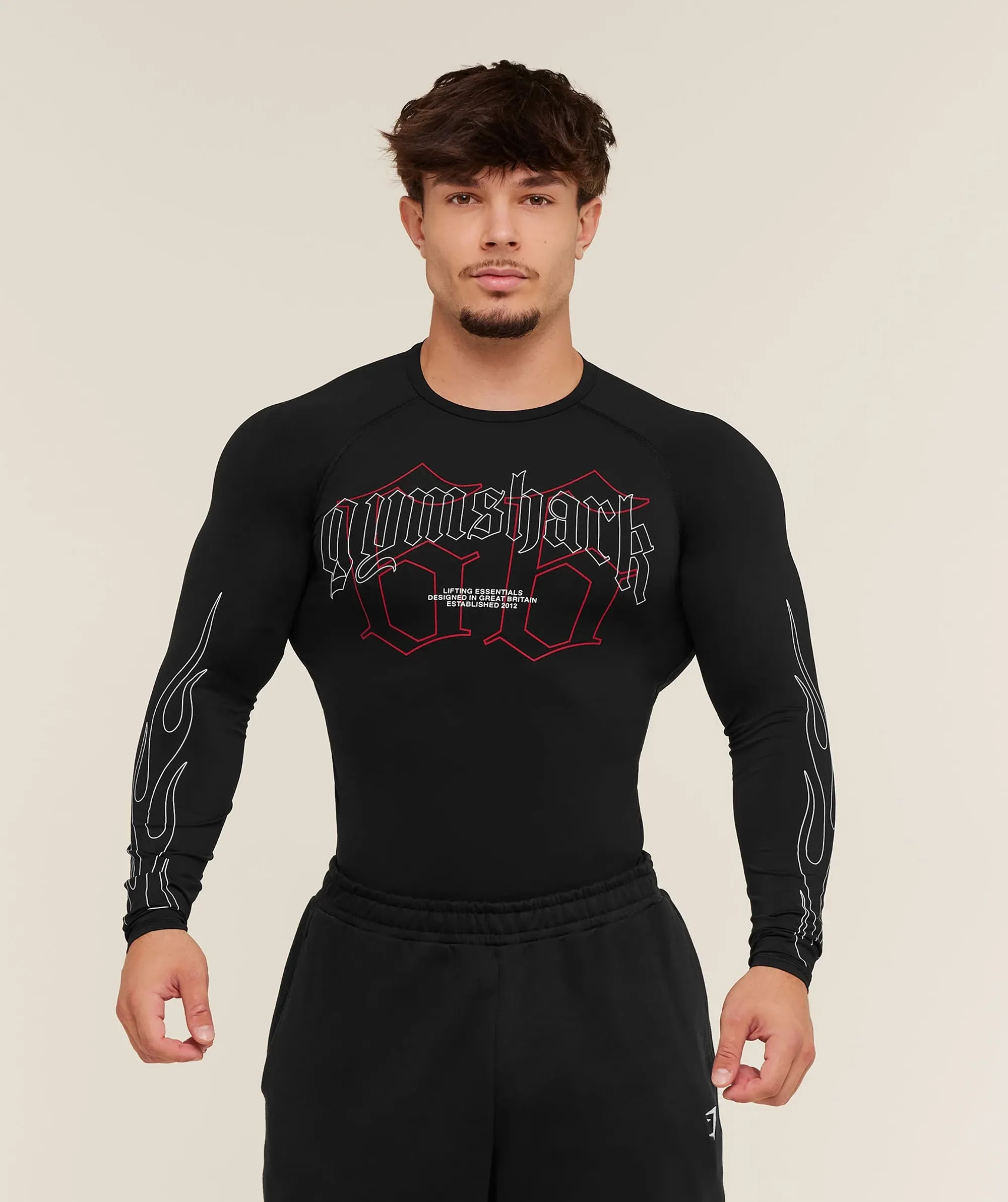  Outline Graphic Long Sleeve Baselayer - Black