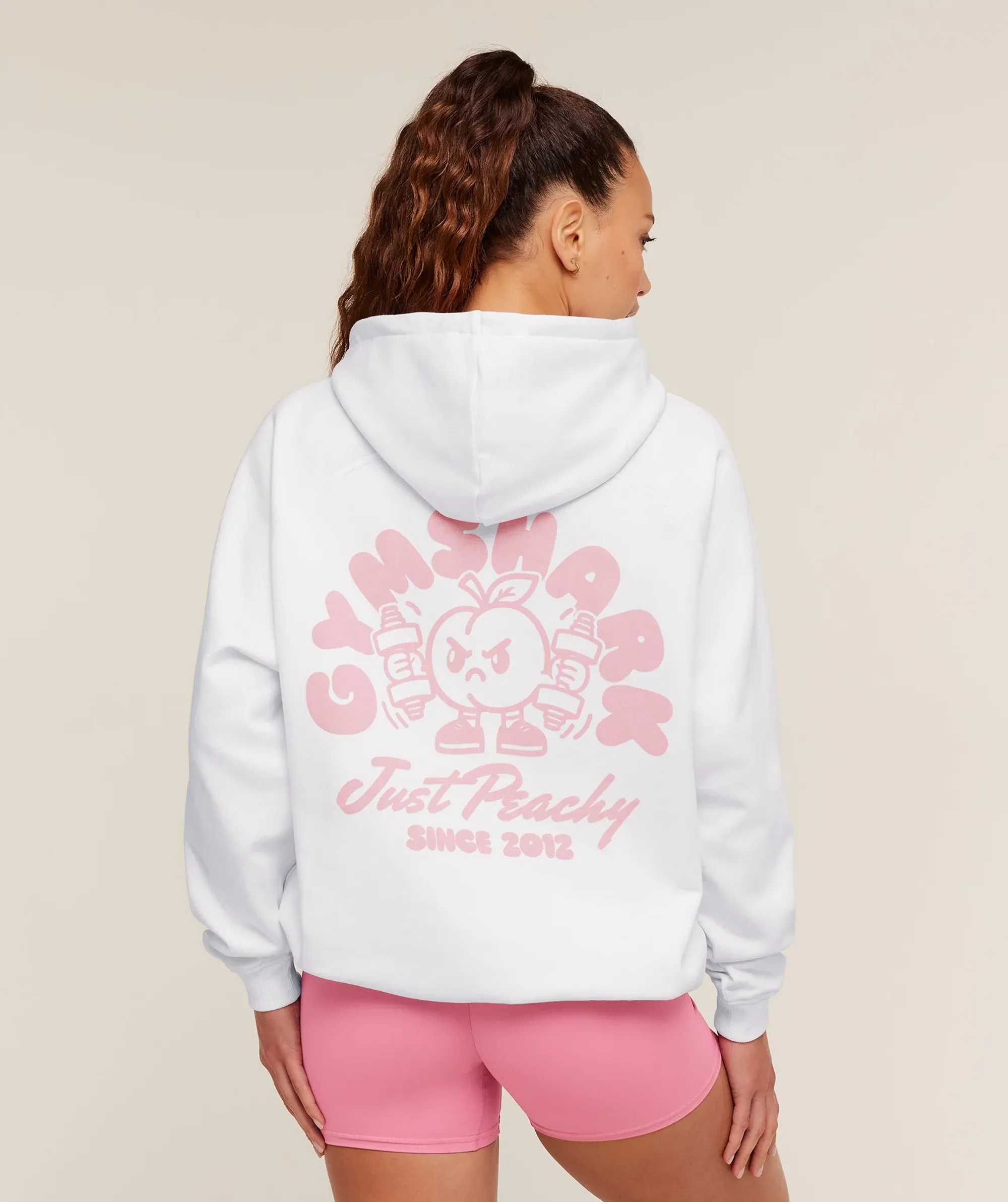  Just Peachy Graphic Hoodie - GS White