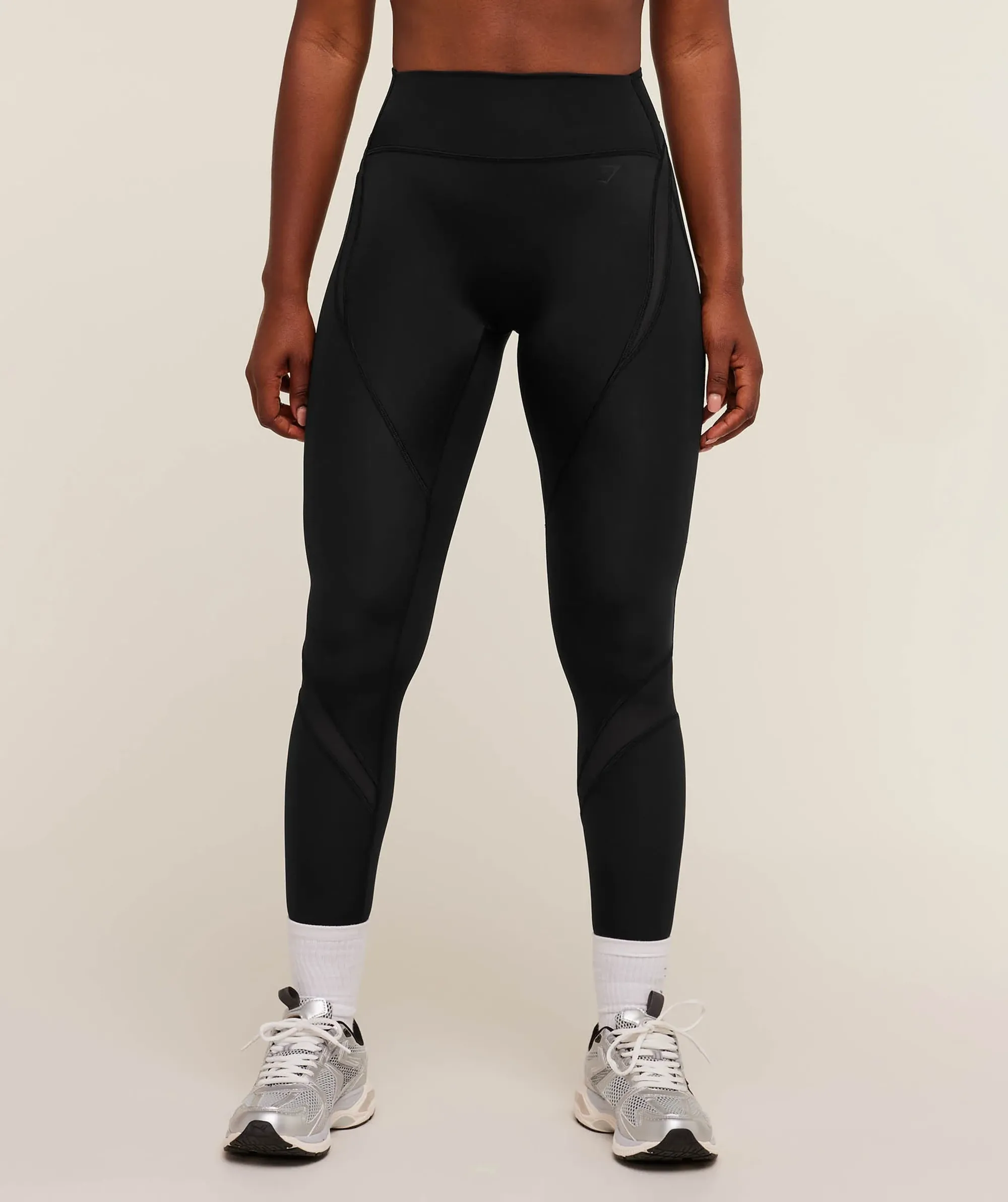  Mesh Panel Leggings - GS Black