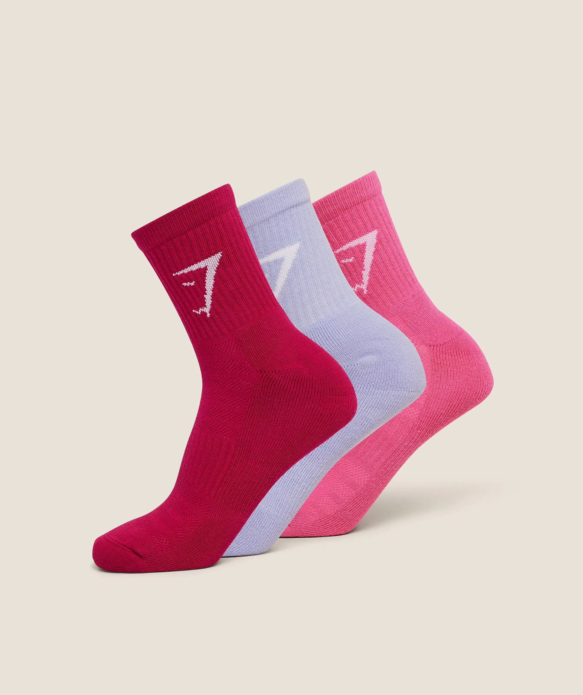  Midi Socks 3pk - Build Pink/Energy Pink/Peri Blue