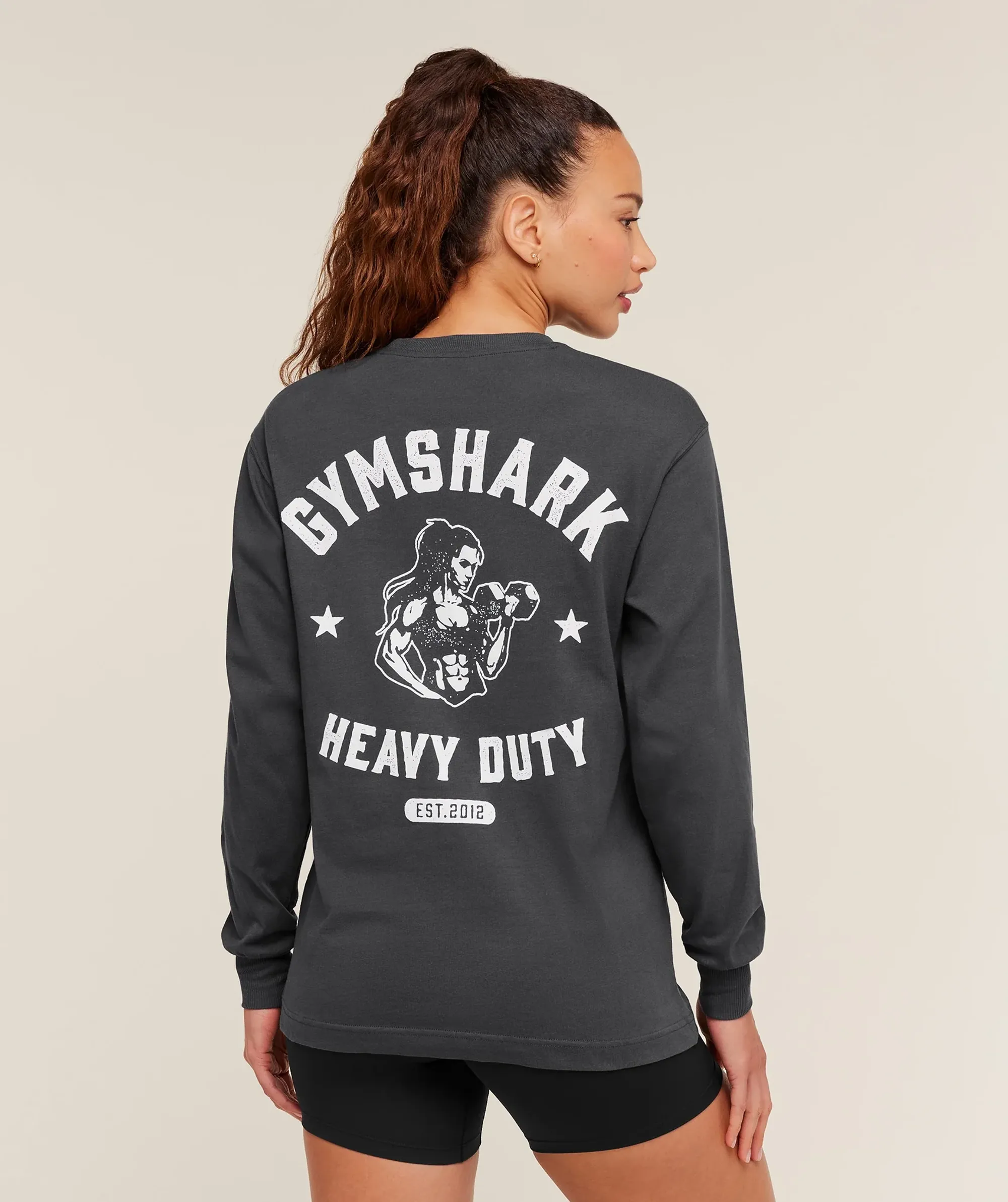  Heavy Duty Oversized Long Sleeve T-Shirt - Onyx Grey