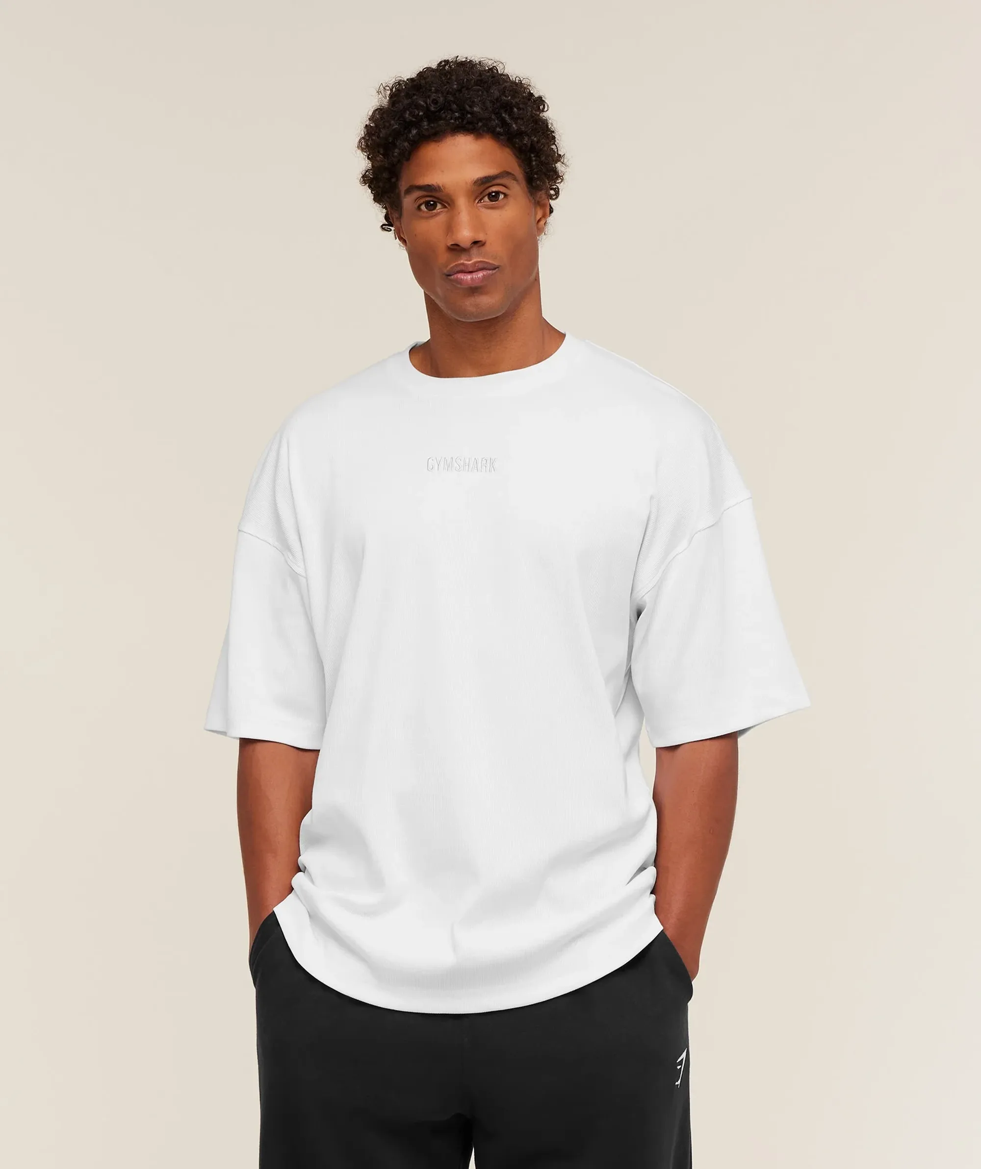  Oversized Premium Ribbed T-Shirt - White