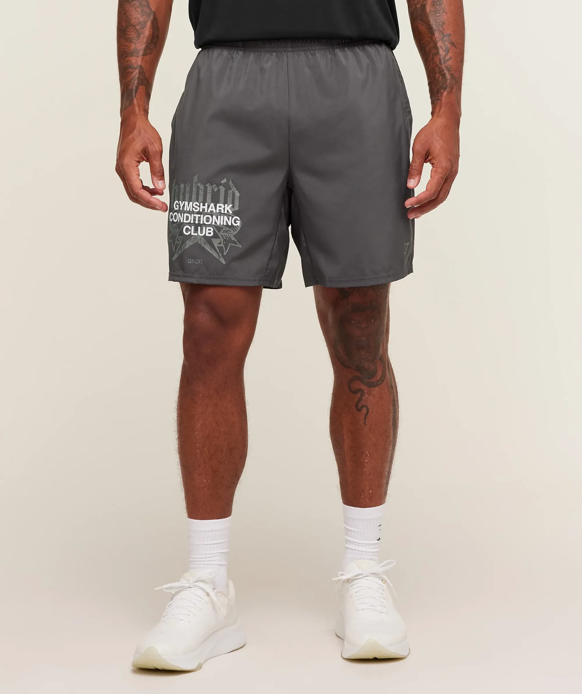  Hybrid Graphic 7" Shorts - Onyx Grey