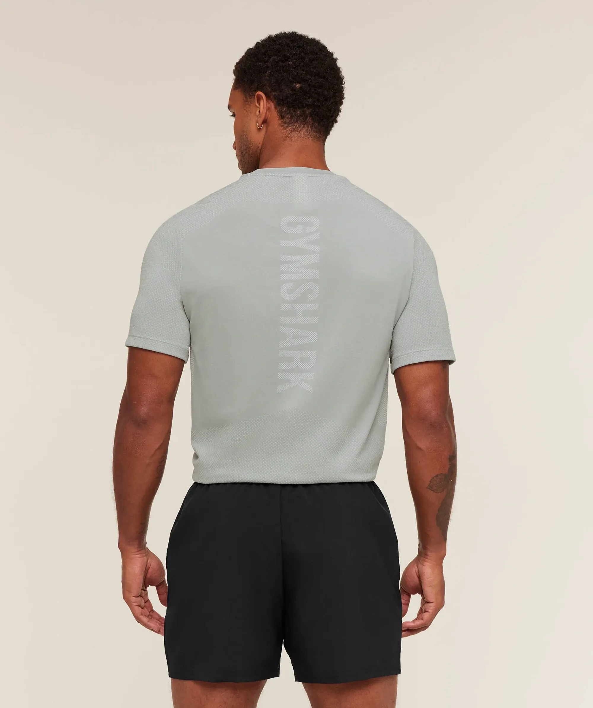  Lightweight Seamless T-Shirt - Denim Grey/Light Grey