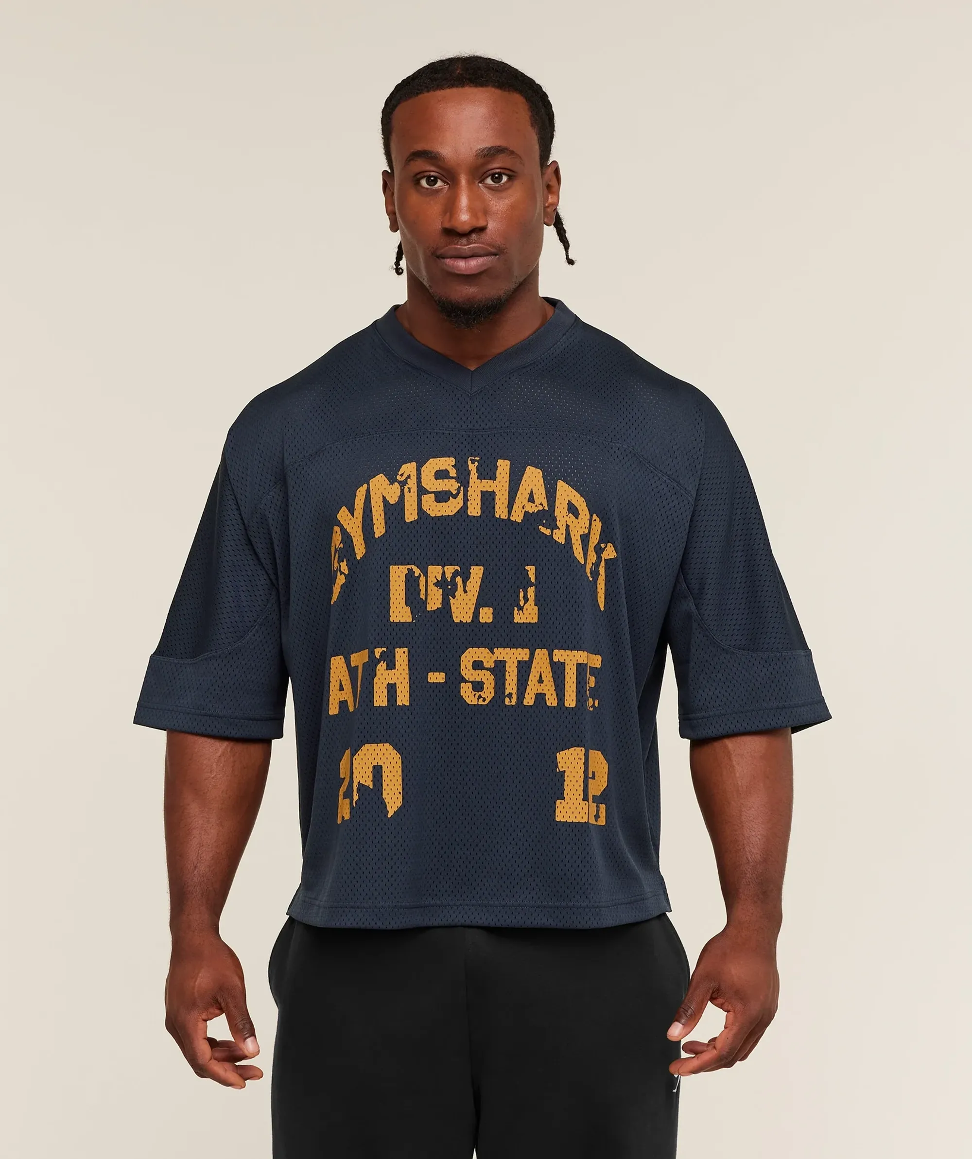  Graphic Mesh Oversized T-Shirt - Heavy Blue