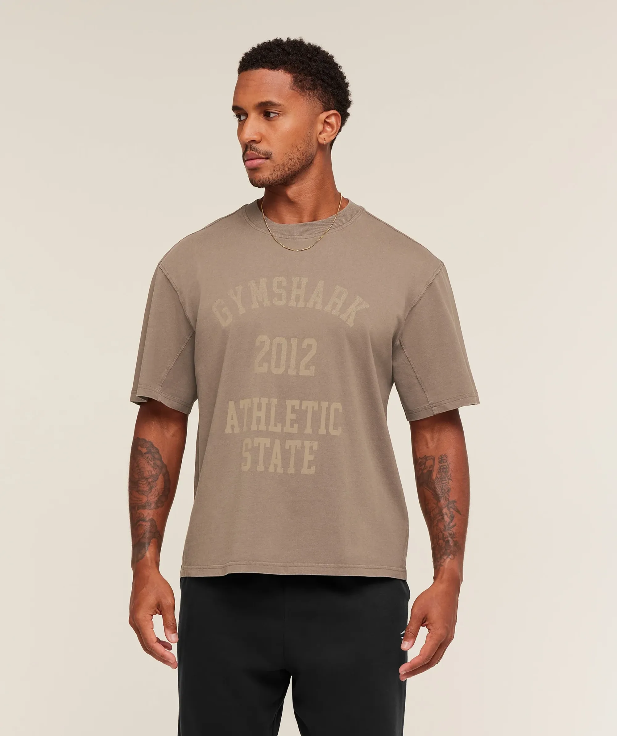  Collegiate Washed T-Shirt - Soft Brown