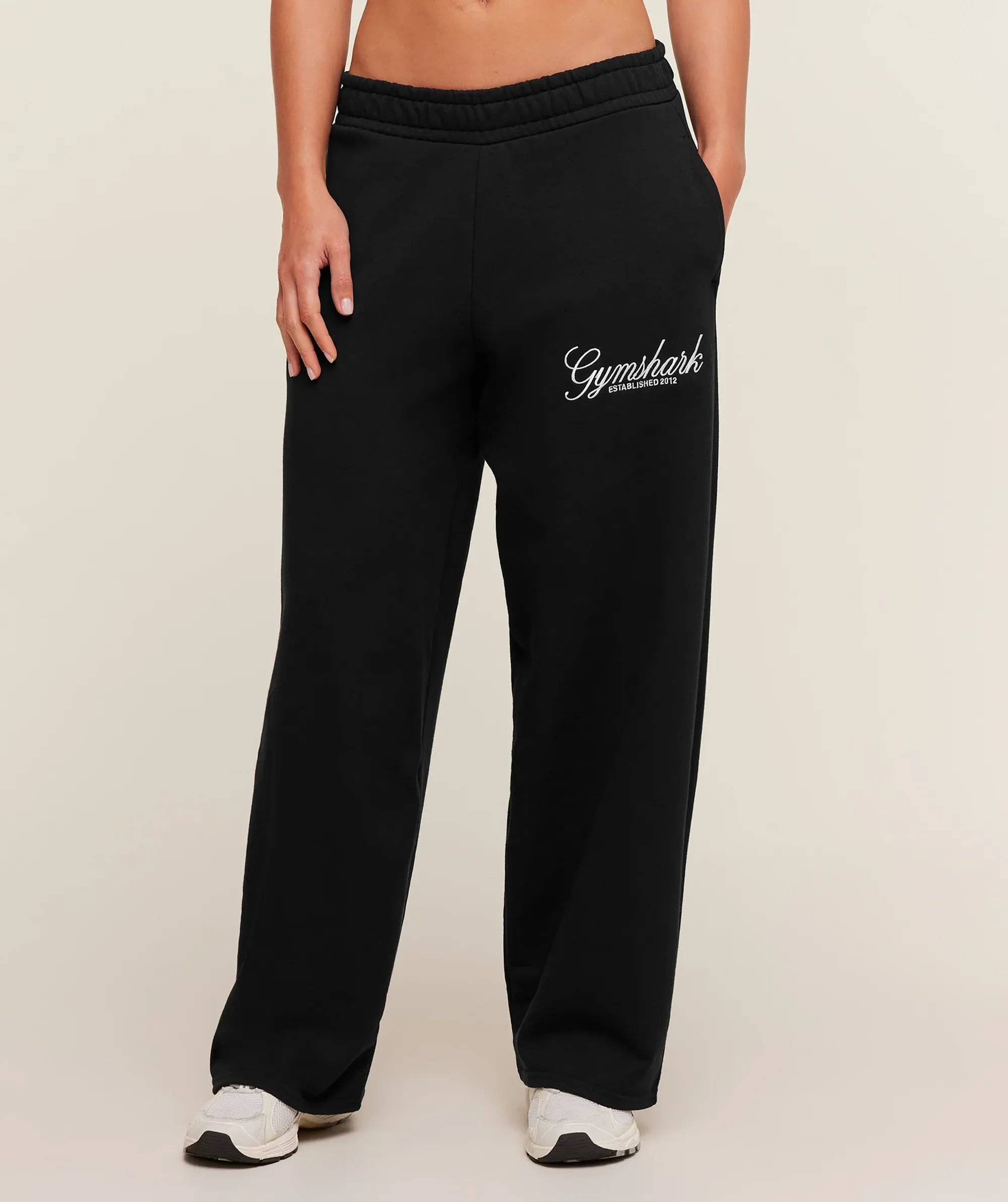  Juice Peach Wide Leg Joggers - Black