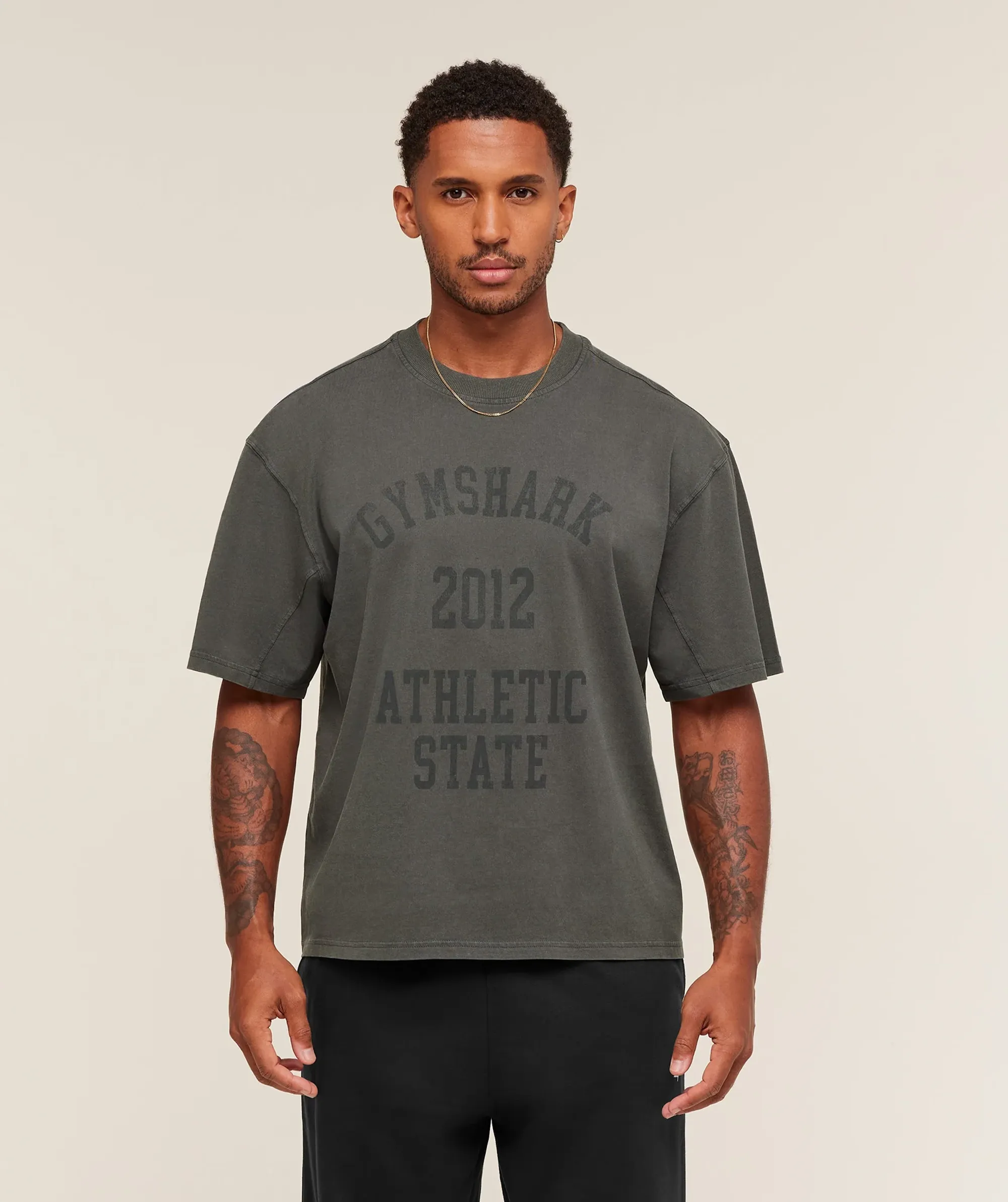  Collegiate Washed T-Shirt - Asphalt Grey