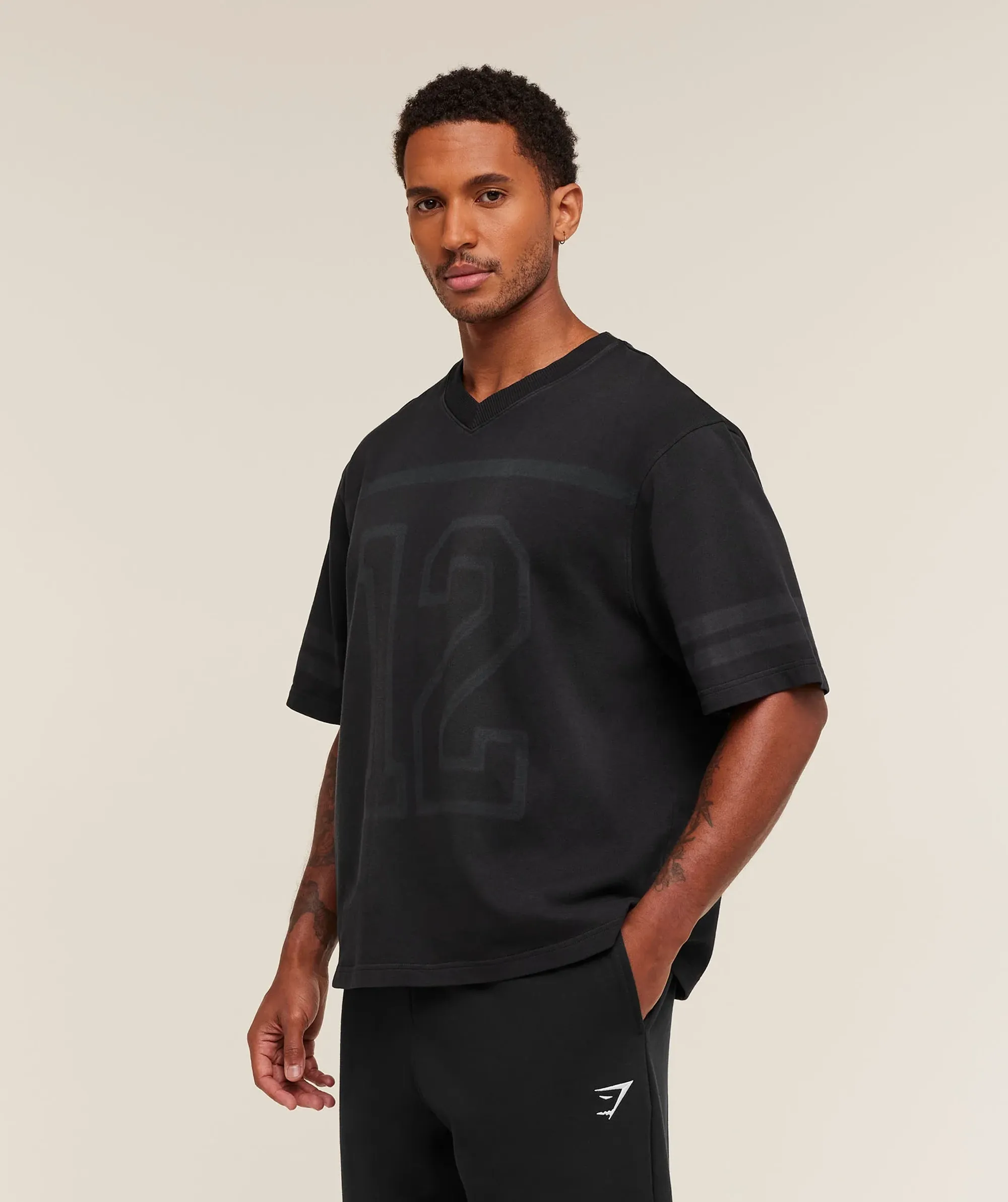  Collegiate Washed Jersey T-Shirt - Black