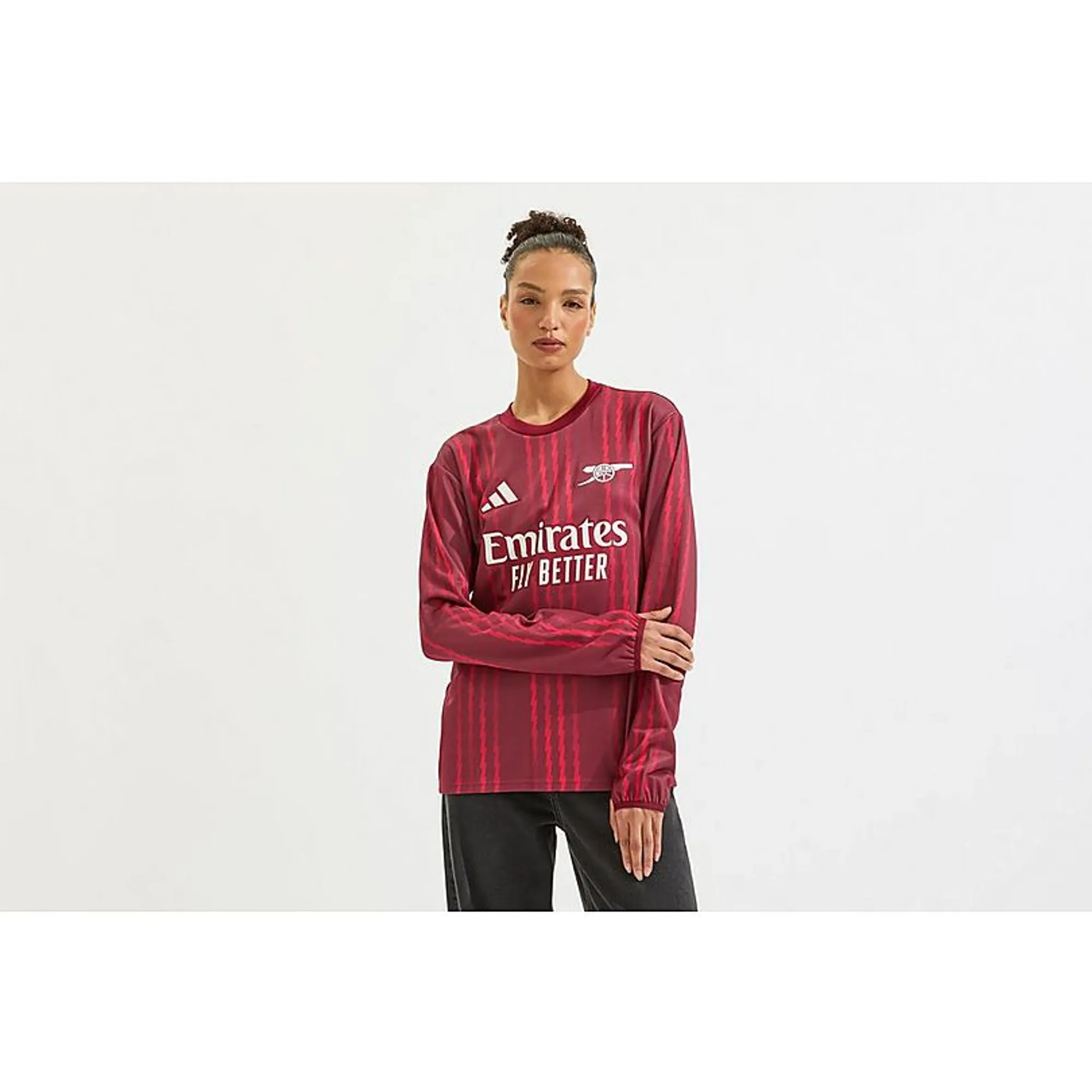 Arsenal adidas 25/26 Womens Pre-Match Warm Top, Red