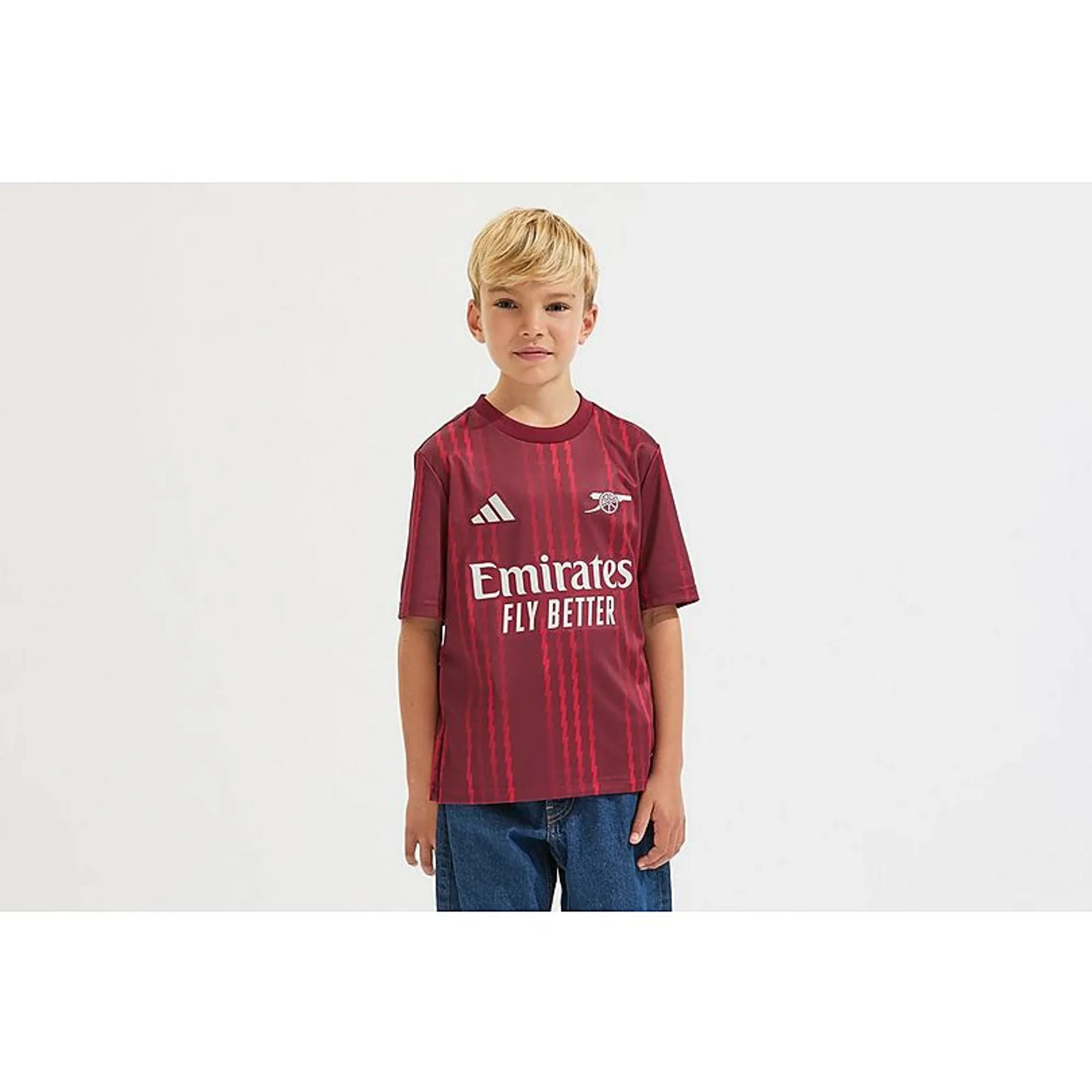 Arsenal adidas 25/26 Kids Pre-Match Shirt, Red